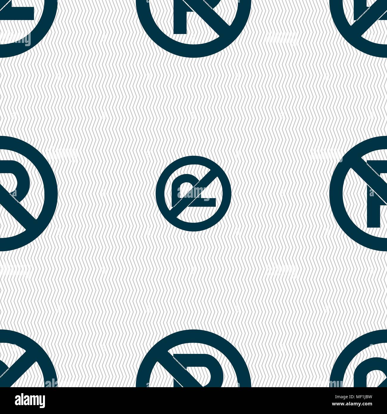 No parking icon sign. Seamless pattern with geometric texture. Vector ...