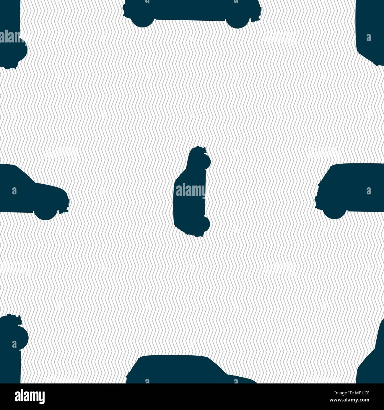 Jeep icon sign. Seamless pattern with geometric texture. Vector illustration Stock Vector