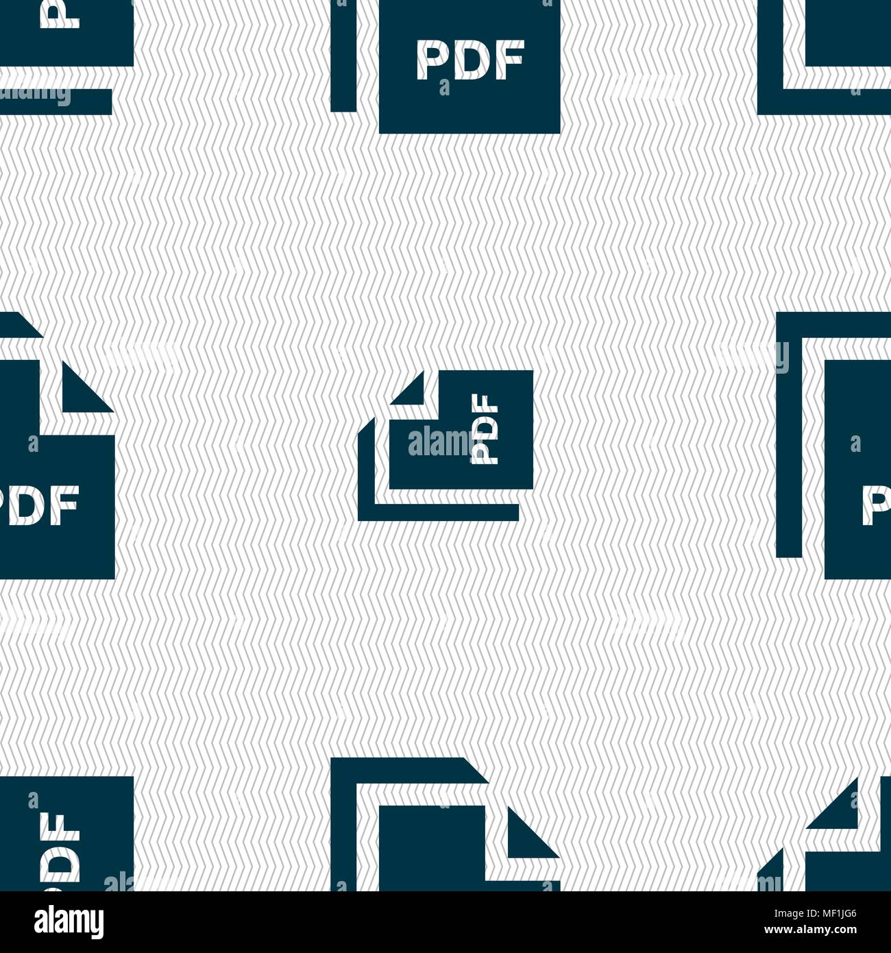 file PDF icon sign. Seamless pattern with geometric texture. Vector illustration Stock Vector
