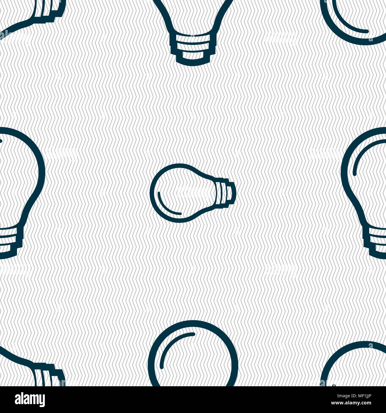 Light bulb icon sign. Seamless pattern with geometric texture. Vector ...
