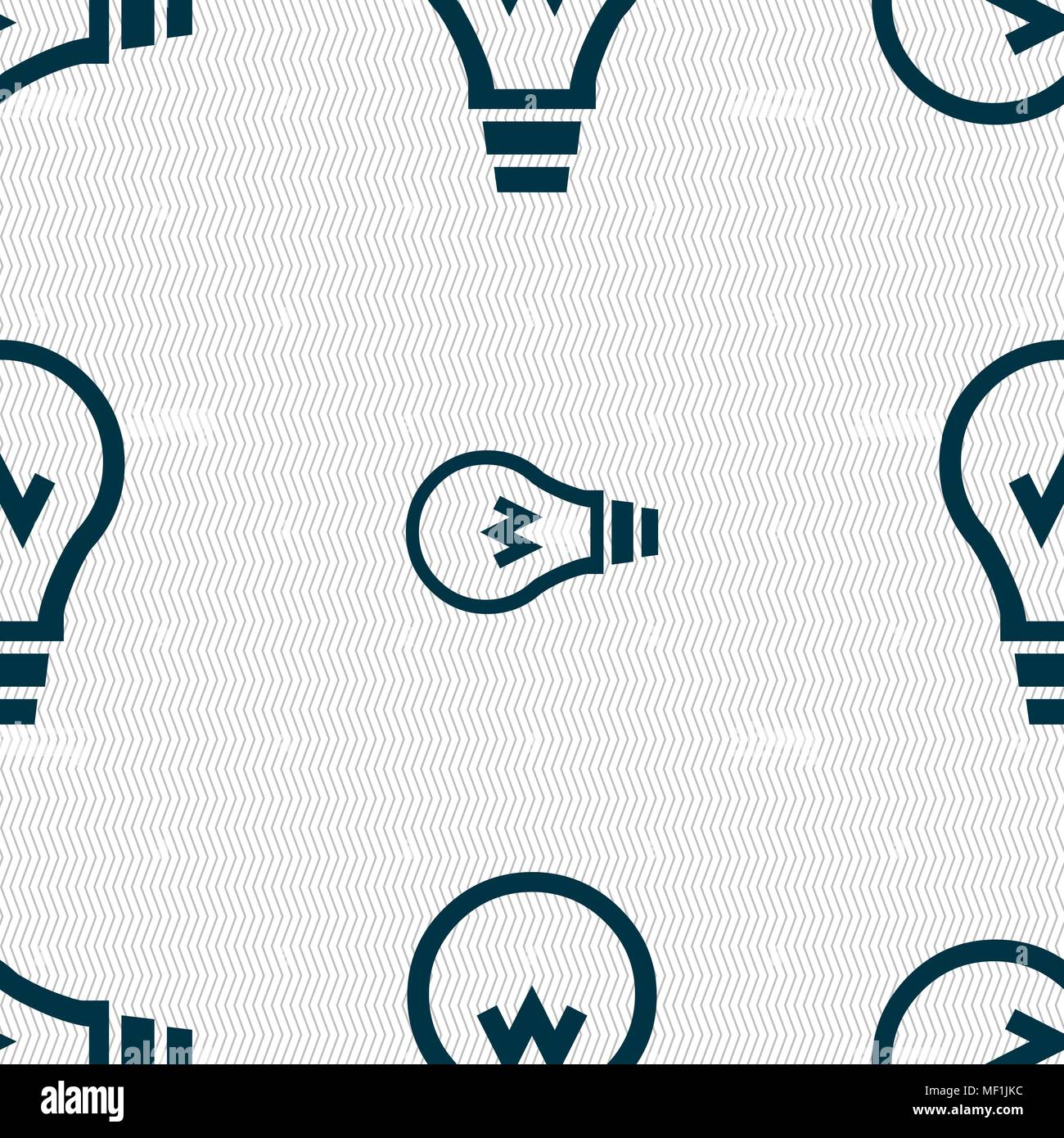 Light bulb icon sign. Seamless pattern with geometric texture. Vector ...