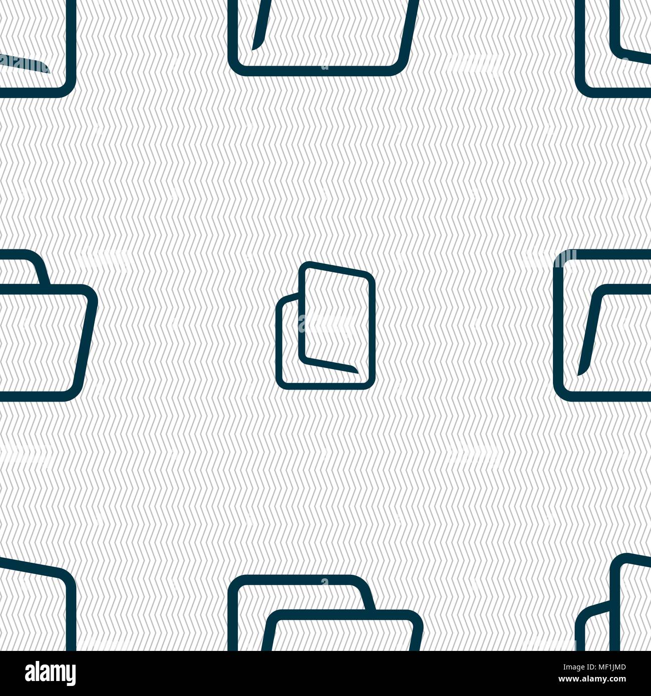 Folder icon sign. Seamless pattern with geometric texture. Vector ...