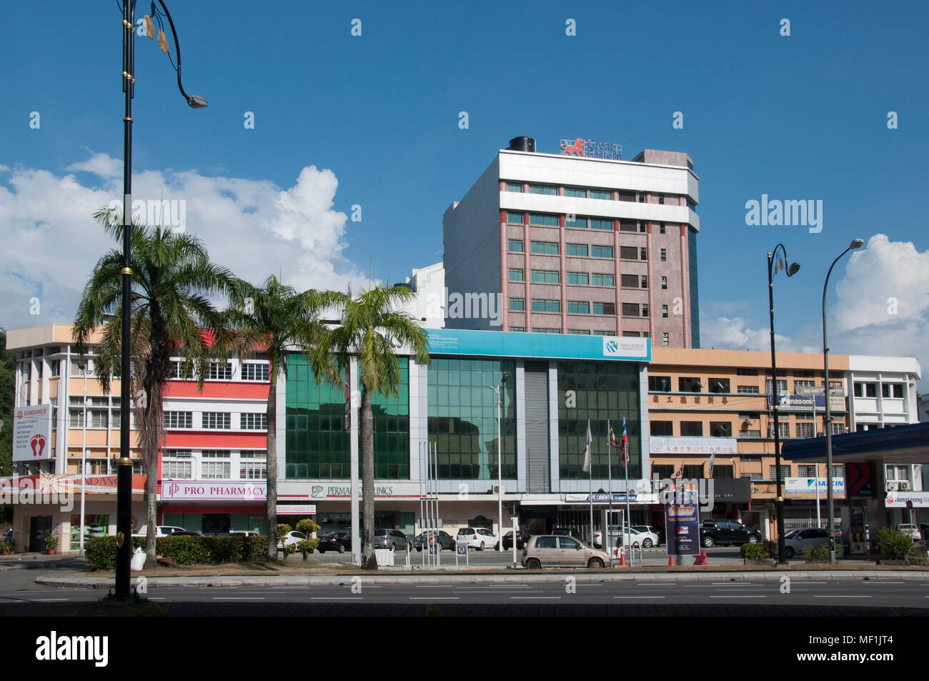 City centre streetscape, Kota Kinabalu, Sabah, Malaysian Borneo Stock Photo