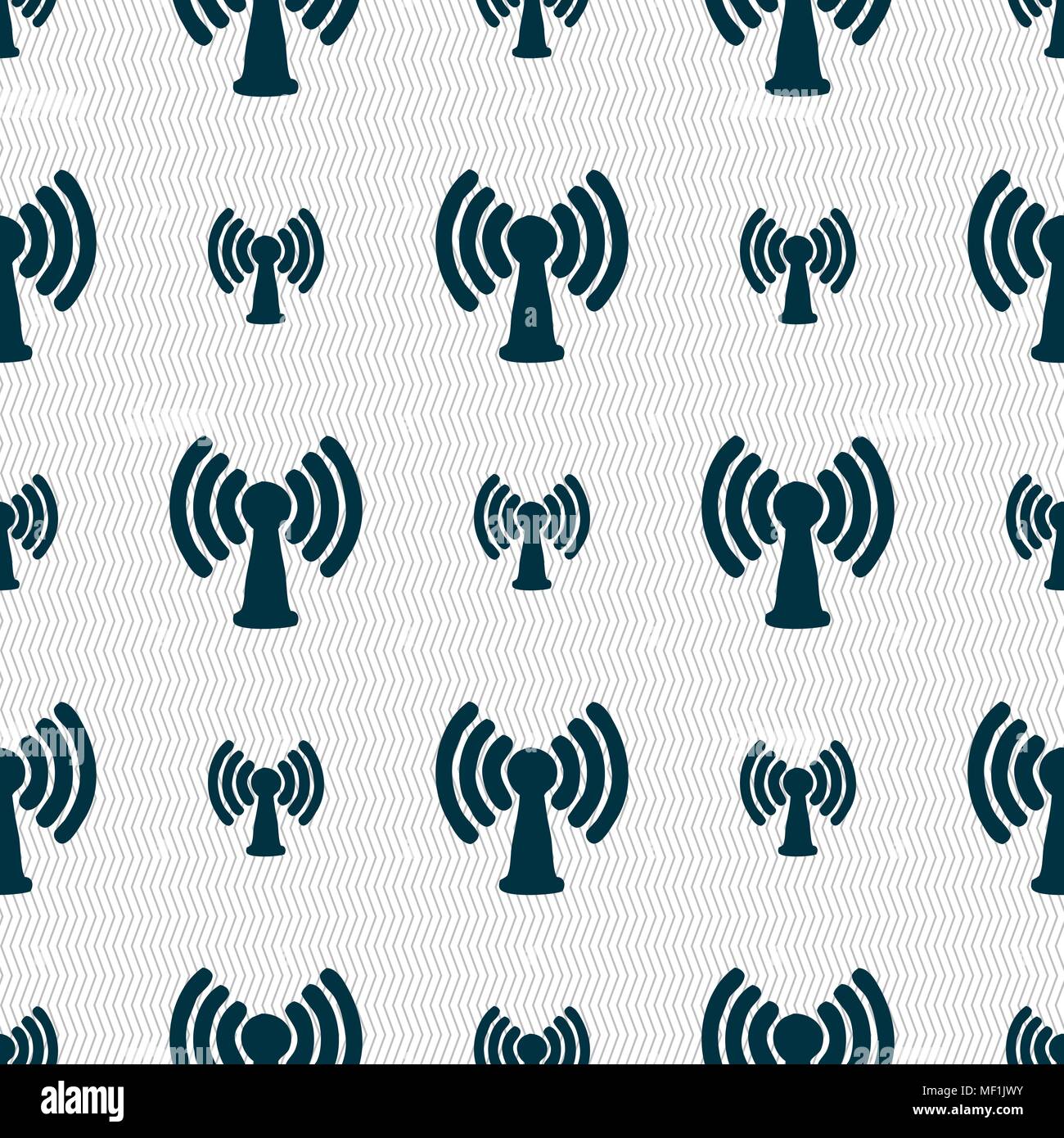 Wi-fi, internet icon sign. Seamless pattern with geometric texture ...