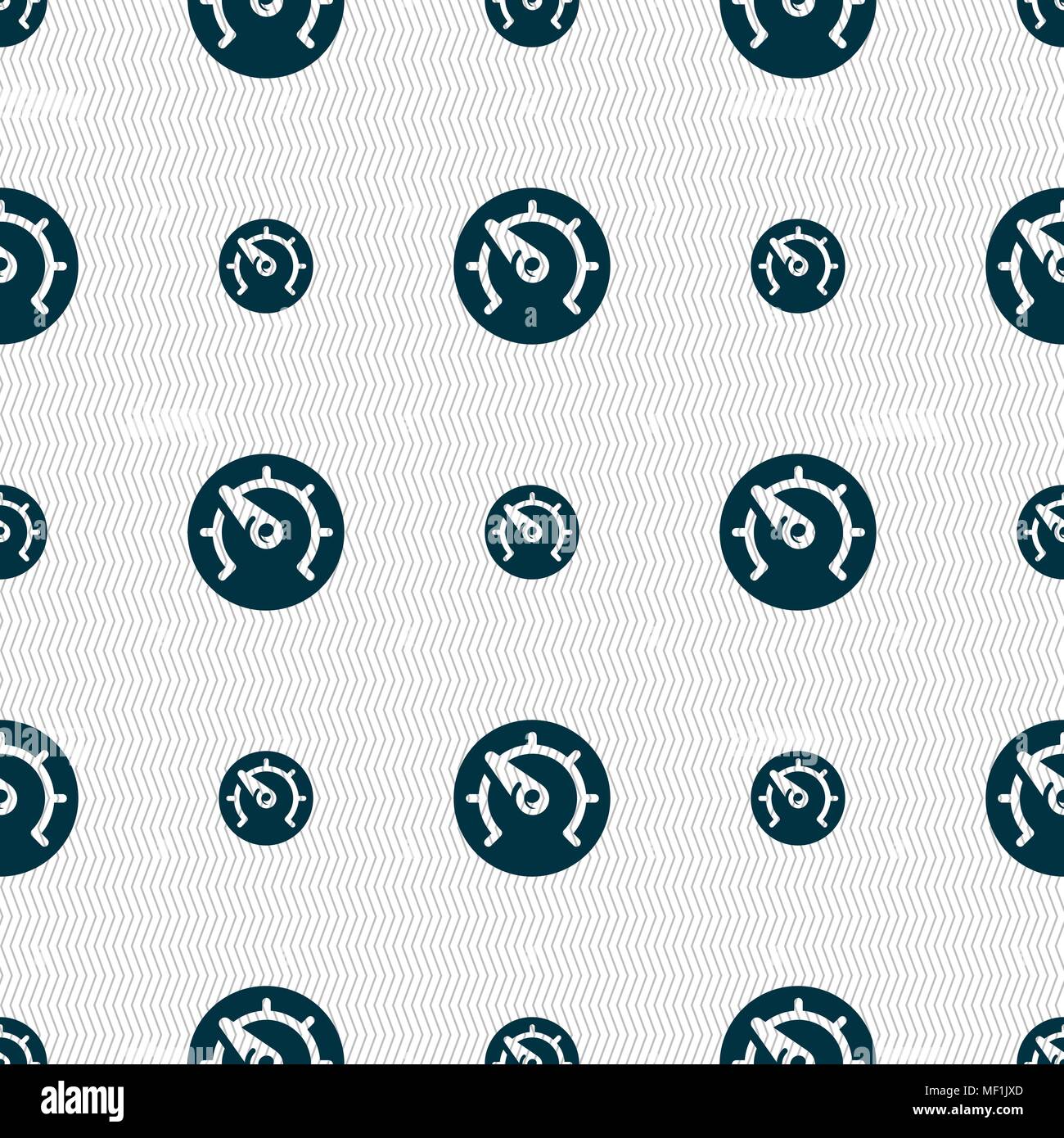 speed, speedometer icon sign. Seamless pattern with geometric texture ...