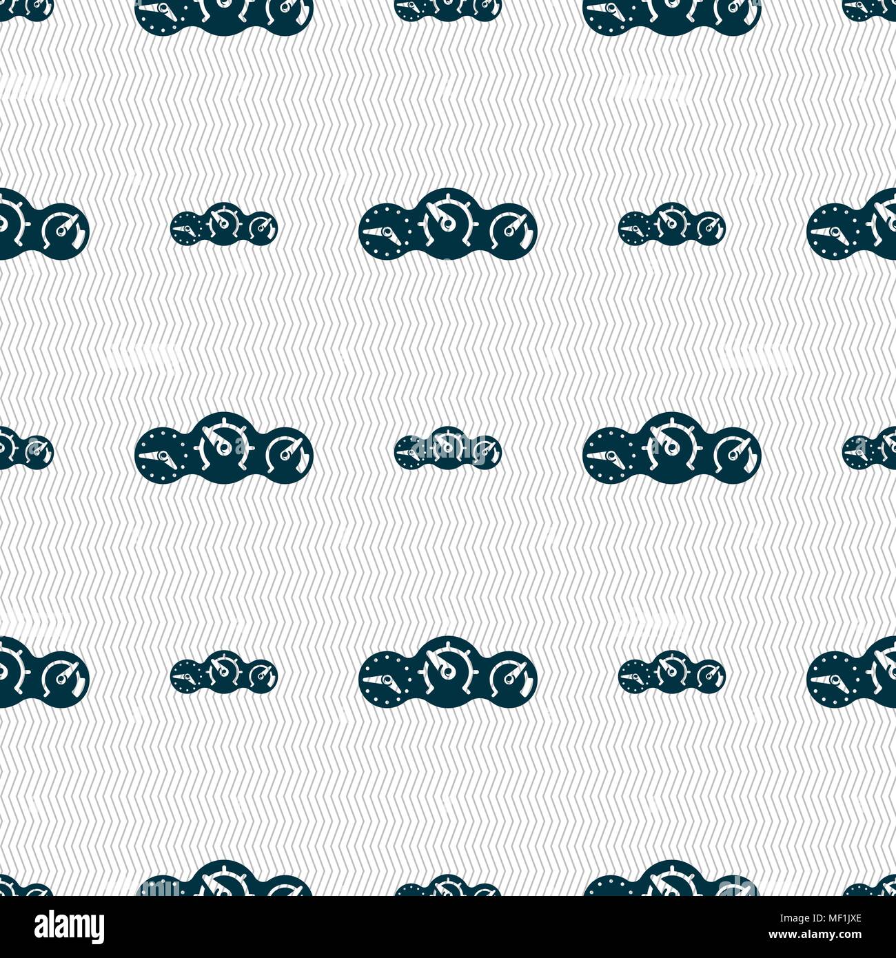 speed, speedometer icon sign. Seamless pattern with geometric texture ...