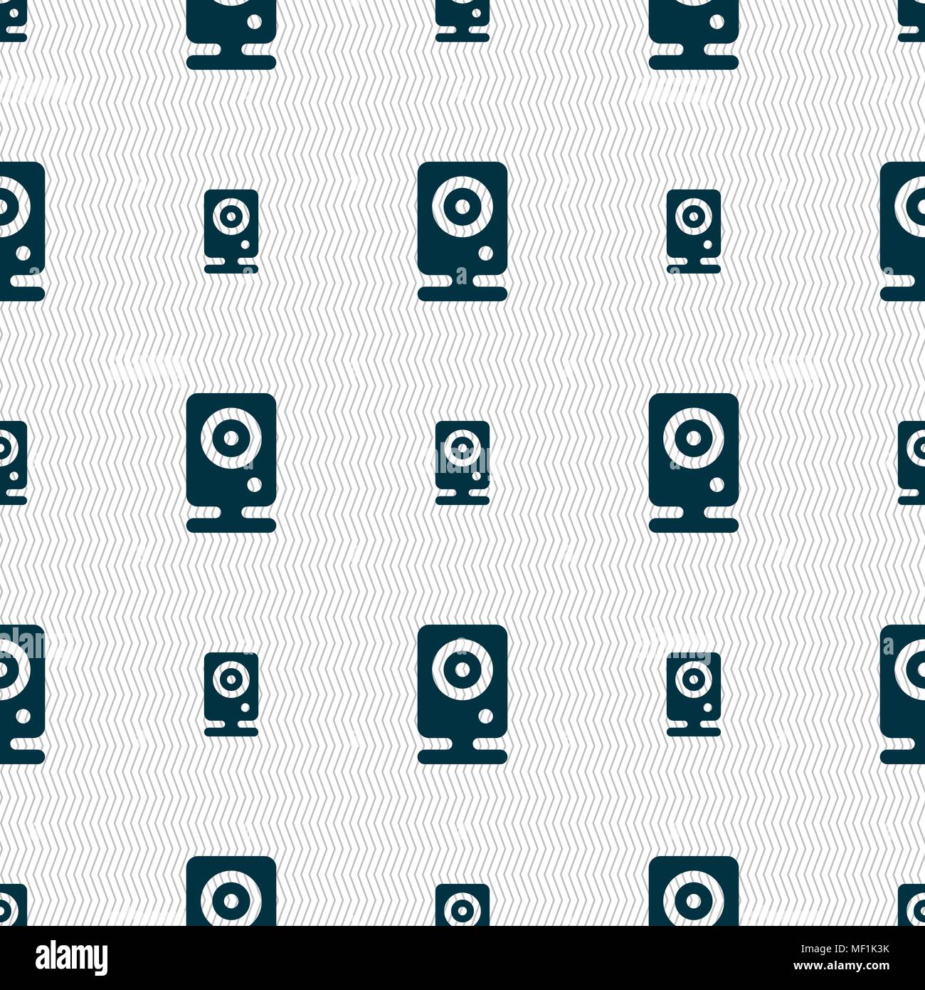 Web cam icon sign. Seamless pattern with geometric texture. Vector illustration Stock Vector
