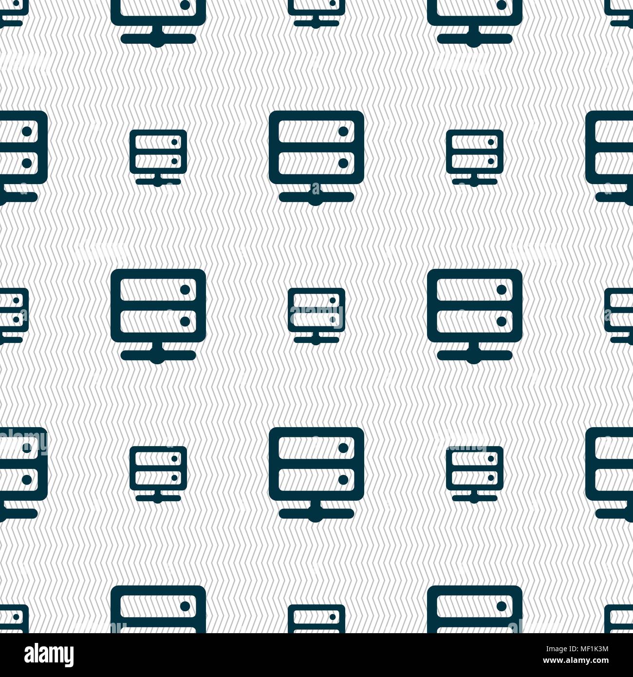 Server icon sign. Seamless pattern with geometric texture. Vector illustration Stock Vector