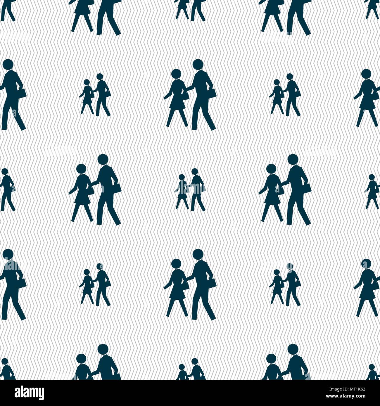crosswalk icon sign. Seamless pattern with geometric texture. Vector illustration Stock Vector