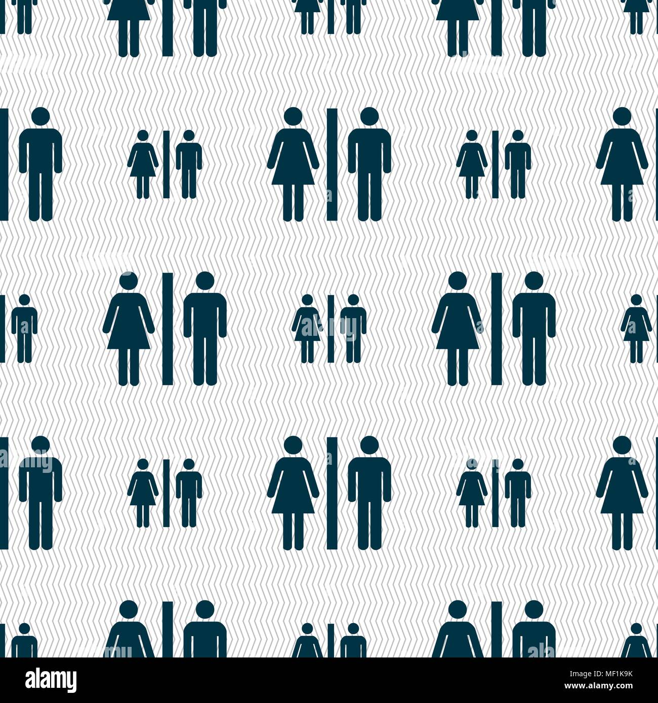 silhouette of a man and a woman icon sign. Seamless pattern with ...