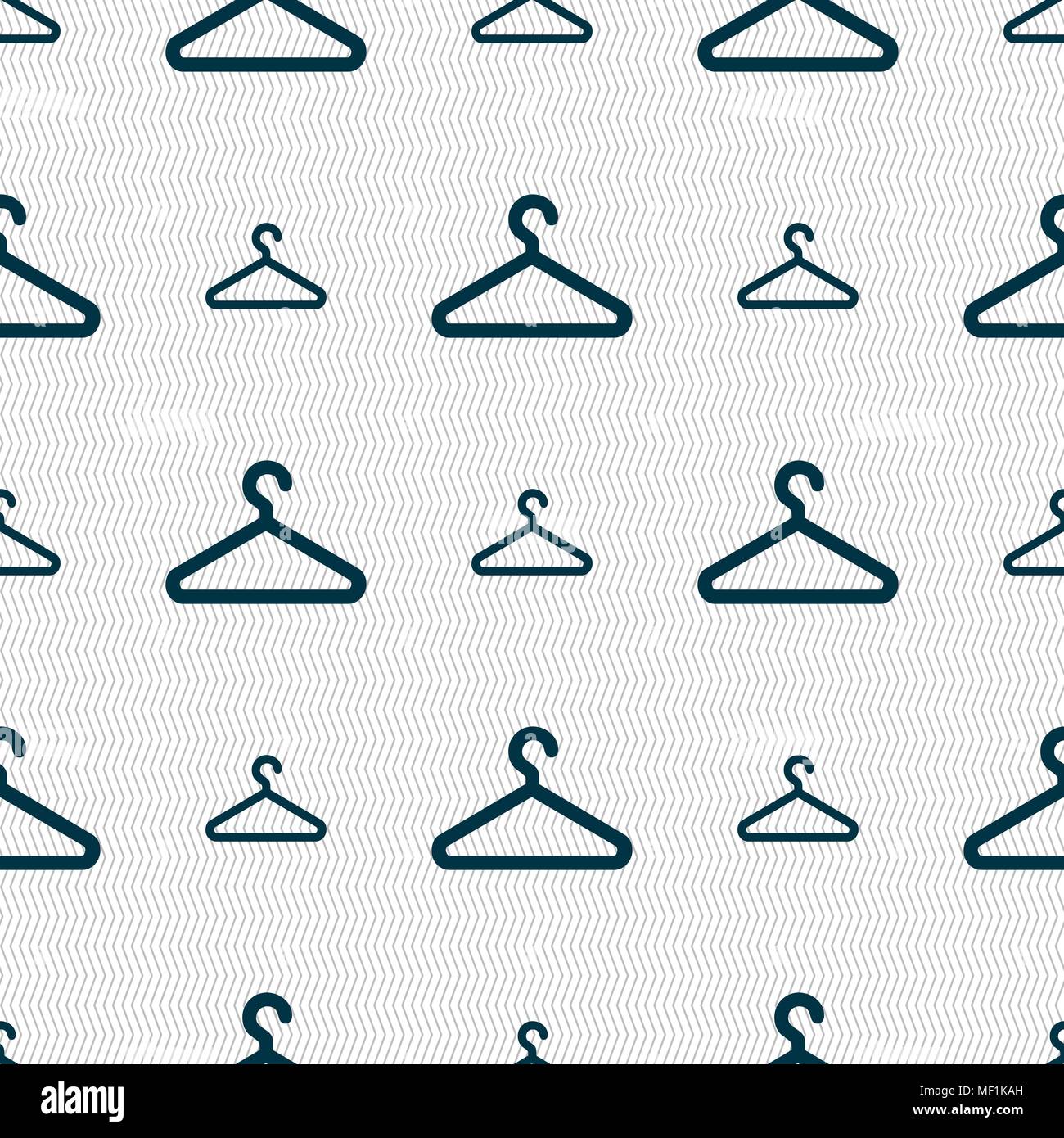 clothes hanger icon sign. Seamless pattern with geometric texture. Vector illustration Stock Vector