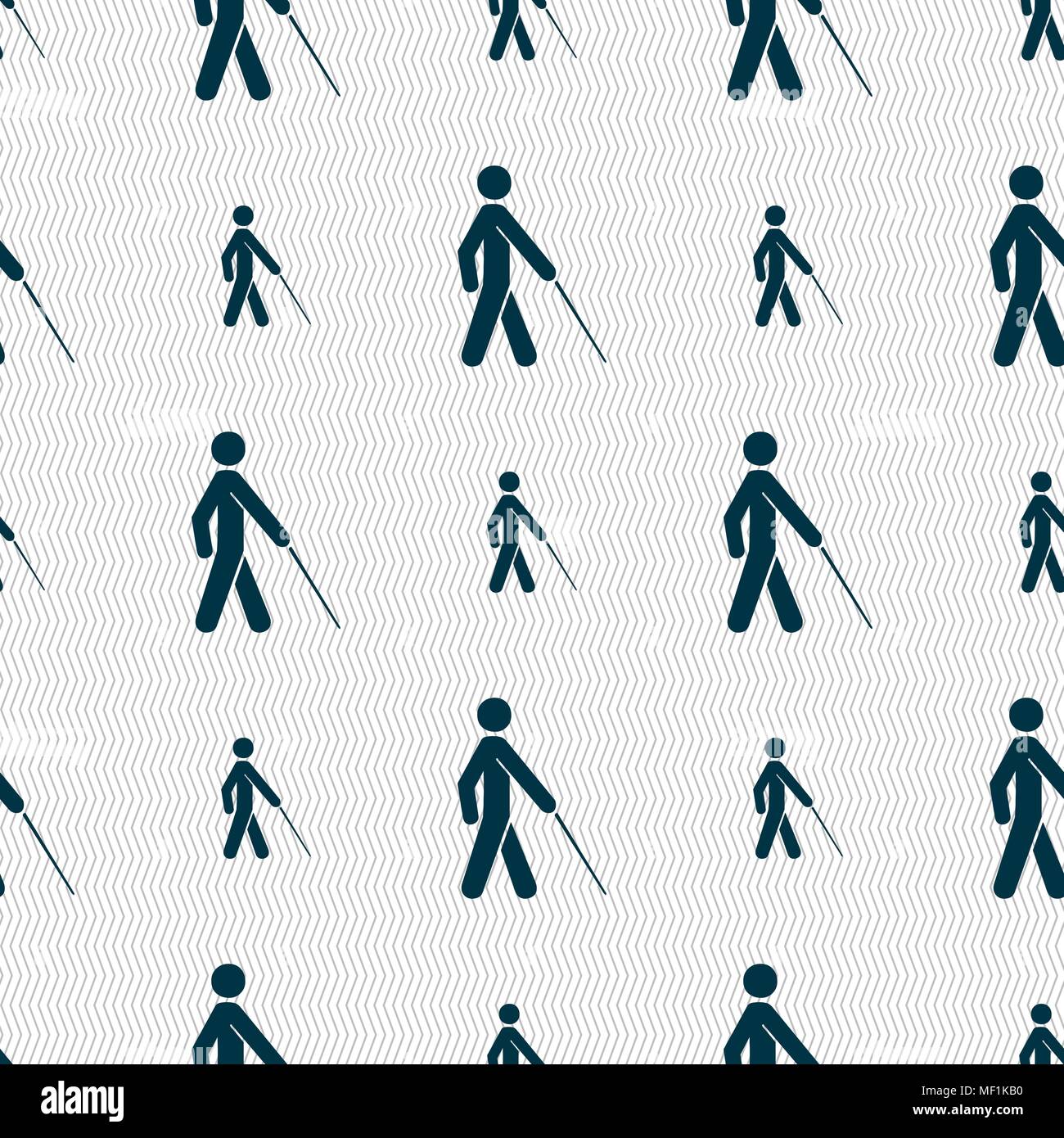 blind icon sign. Seamless pattern with geometric texture. Vector illustration Stock Vector