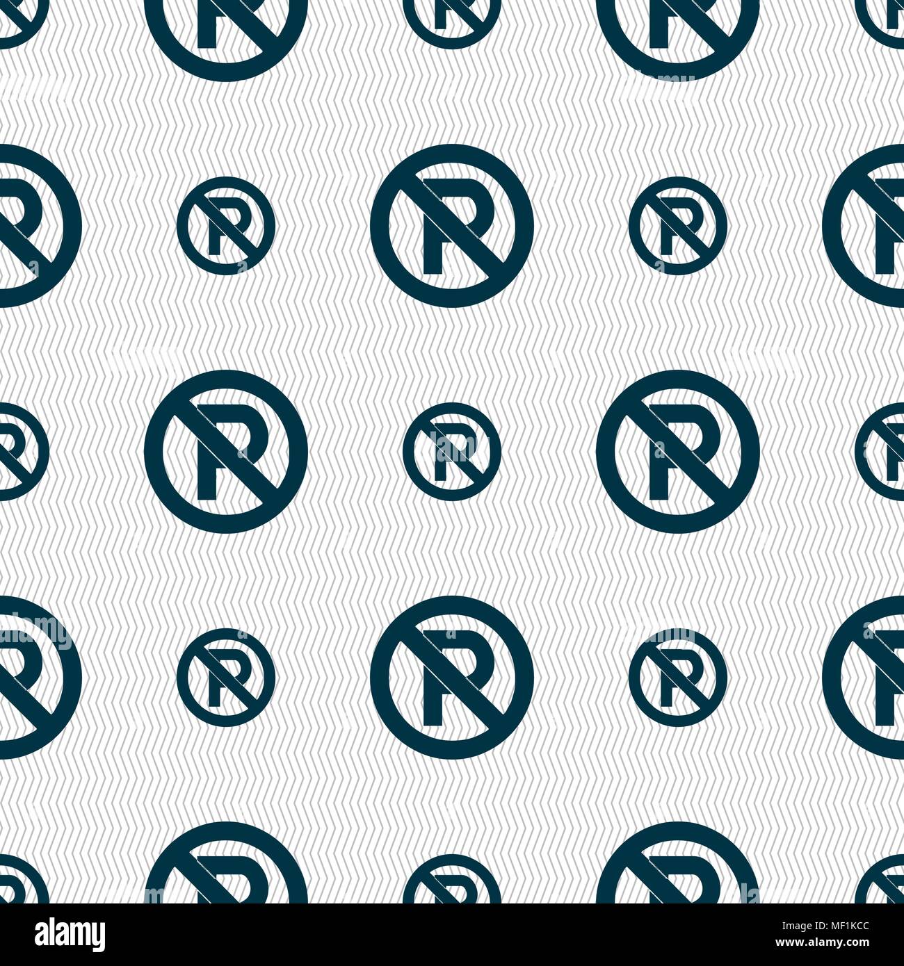 No parking icon sign. Seamless pattern with geometric texture. Vector illustration Stock Vector