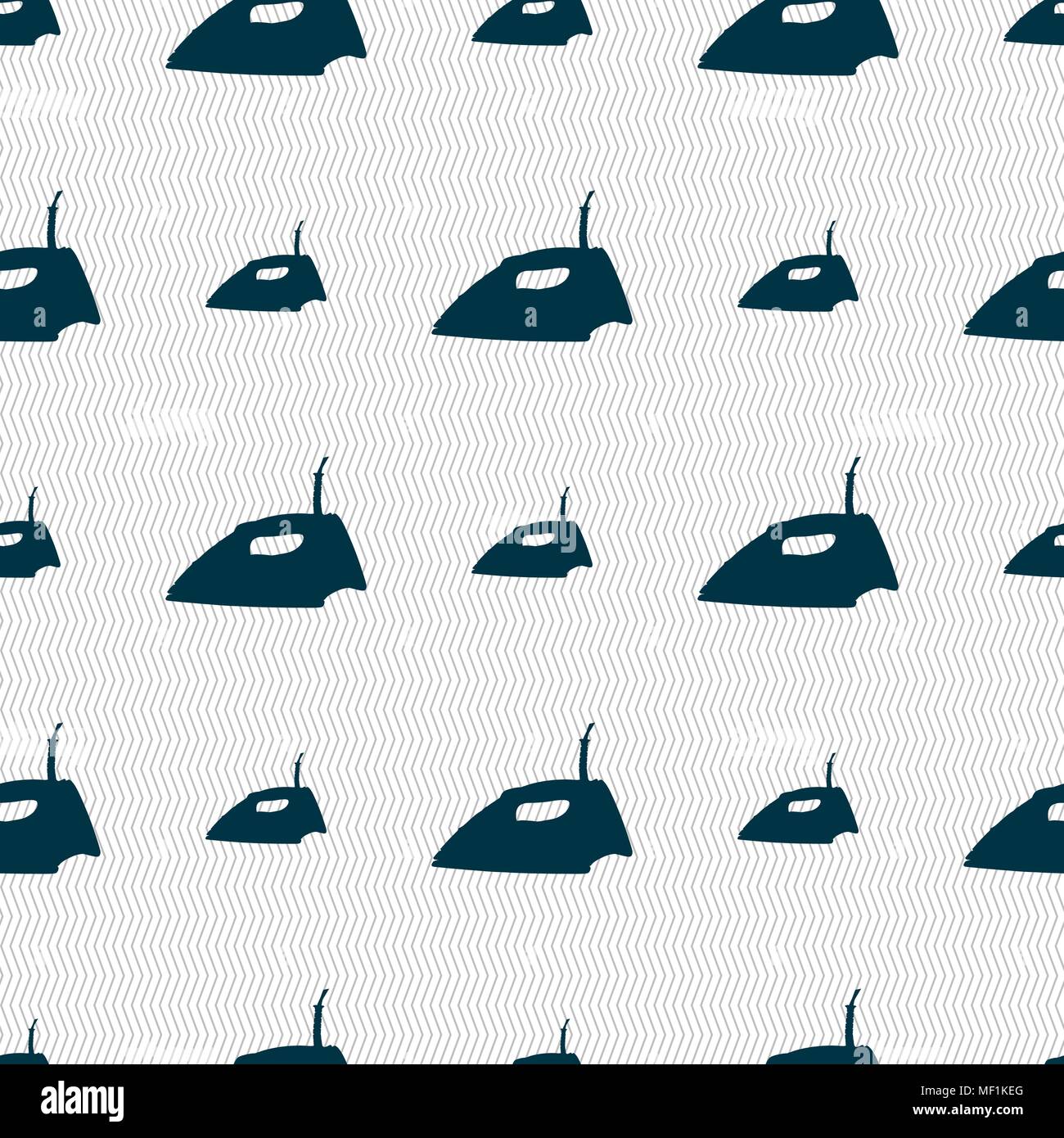 Iron icon sign. Seamless pattern with geometric texture. Vector illustration Stock Vector