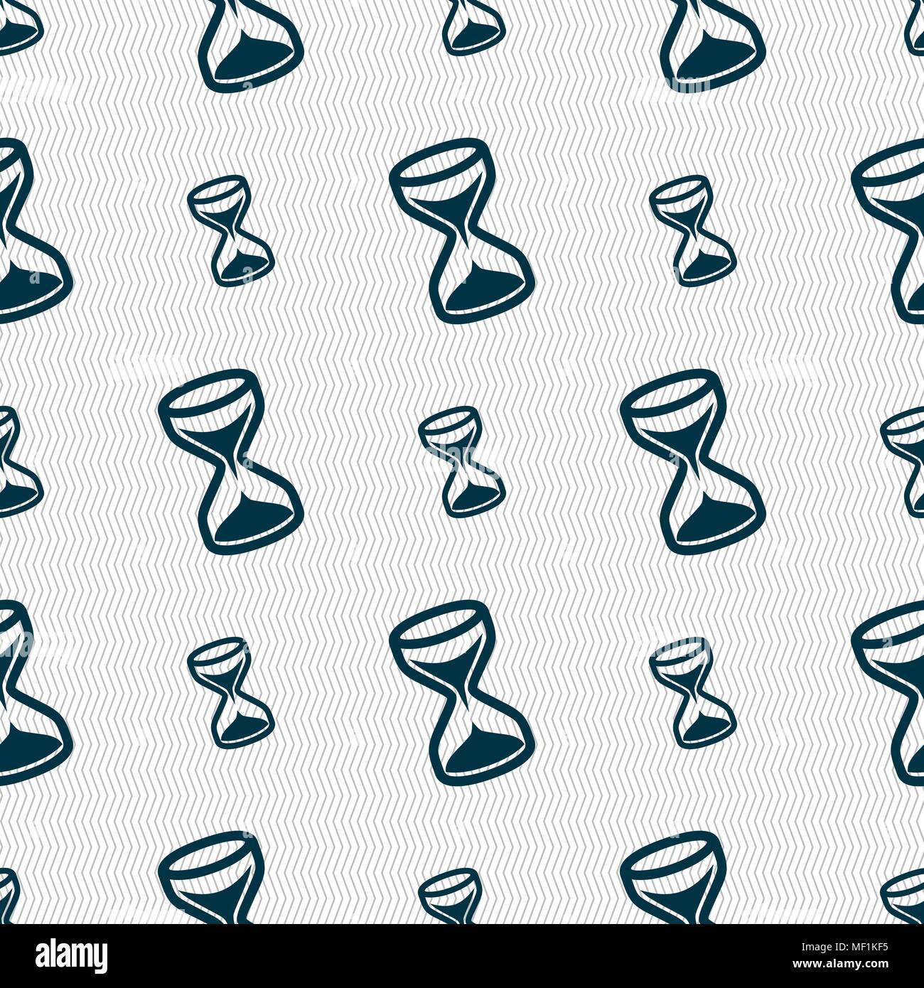hourglass icon sign. Seamless pattern with geometric texture. Vector illustration Stock Vector