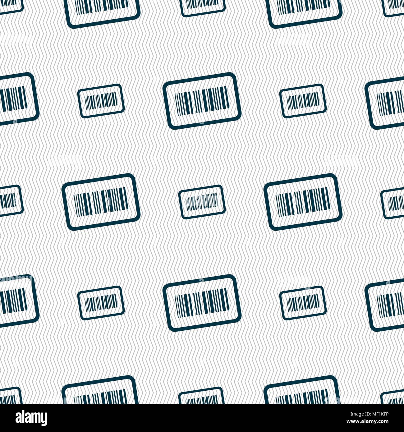 Barcode icon sign. Seamless pattern with geometric texture. Vector ...