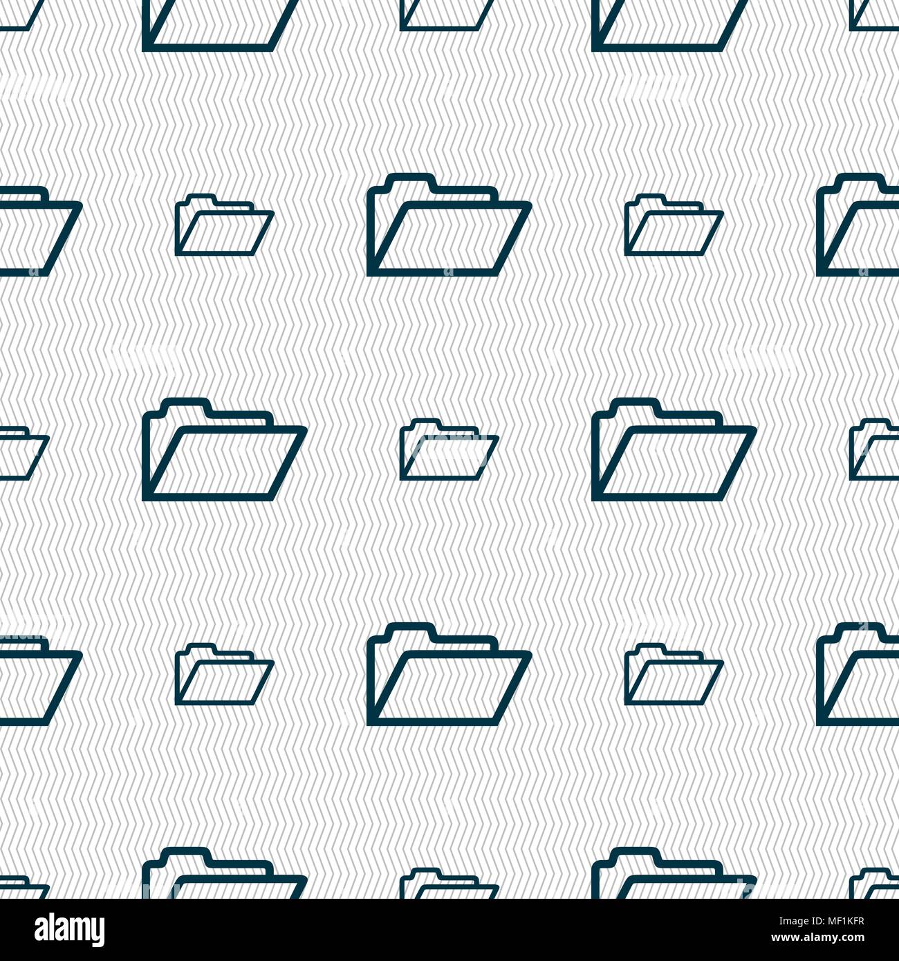 Folder icon sign. Seamless pattern with geometric texture. Vector ...