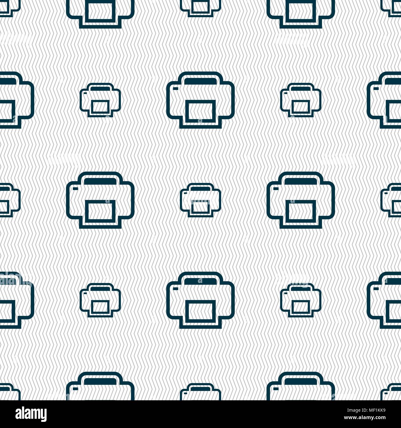 Printing icon sign. Seamless pattern with geometric texture. Vector ...