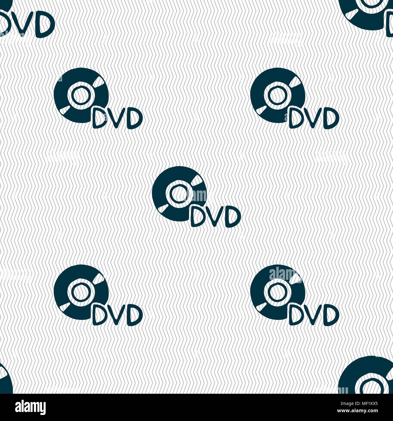 dvd icon sign. Seamless pattern with geometric texture. Vector illustration Stock Vector