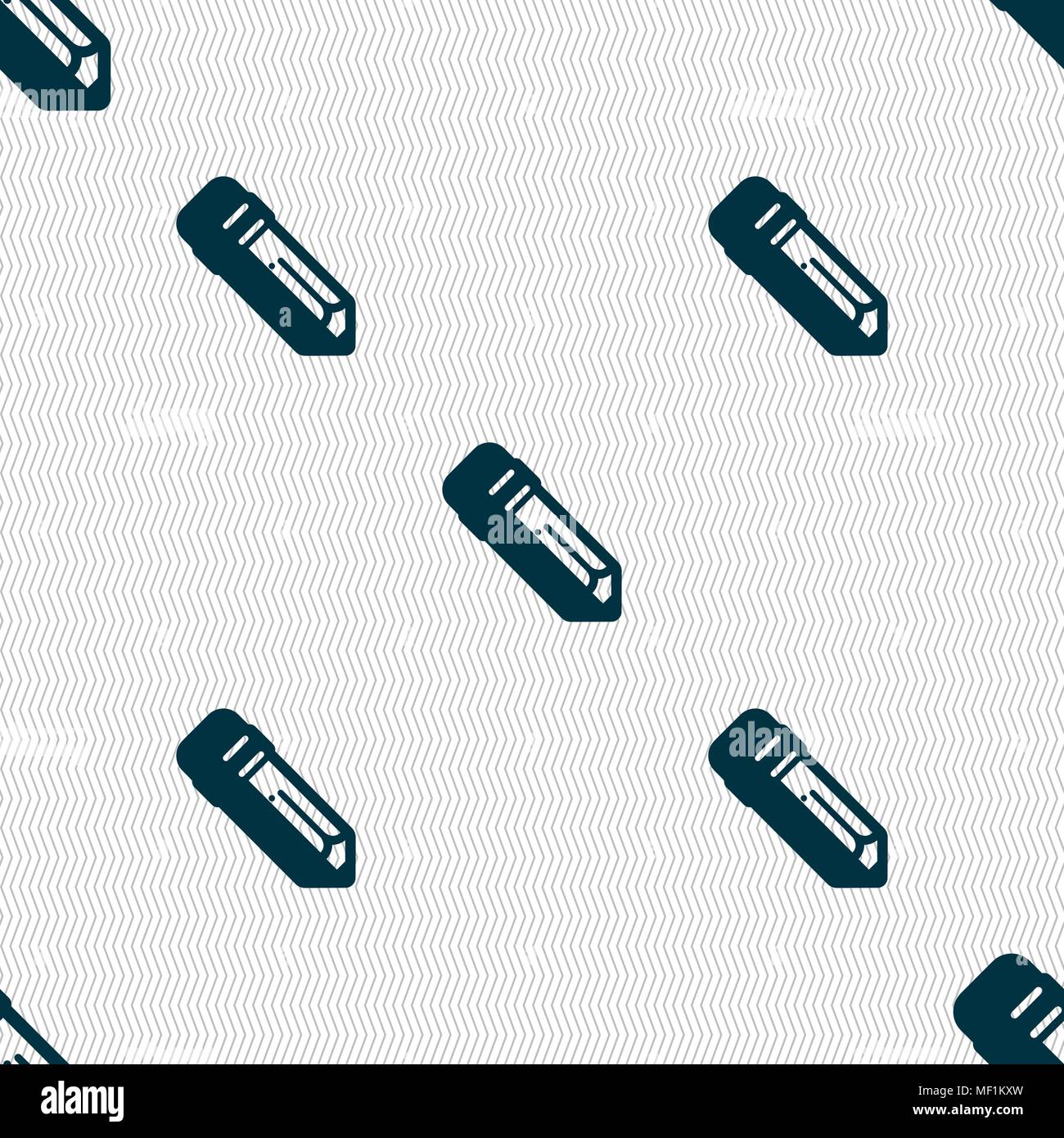 pencil icon sign. Seamless pattern with geometric texture. Vector ...