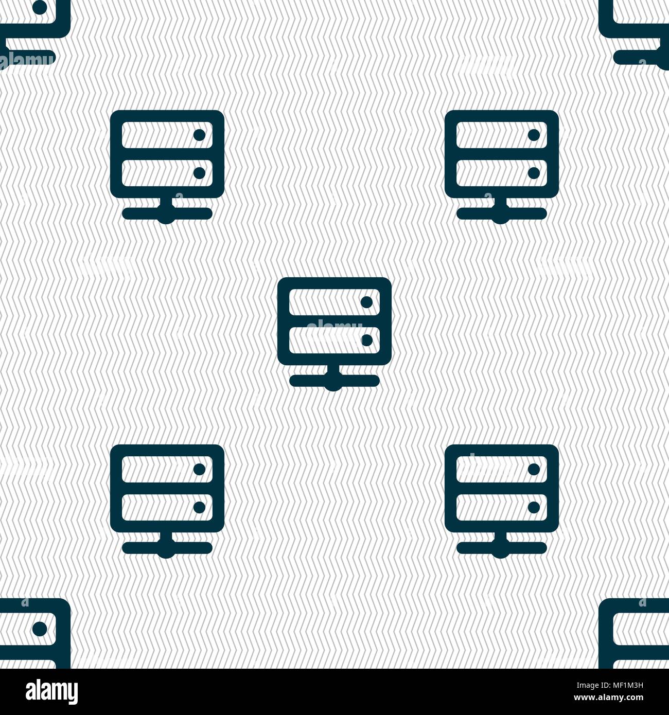 Server icon sign. Seamless pattern with geometric texture. Vector illustration Stock Vector