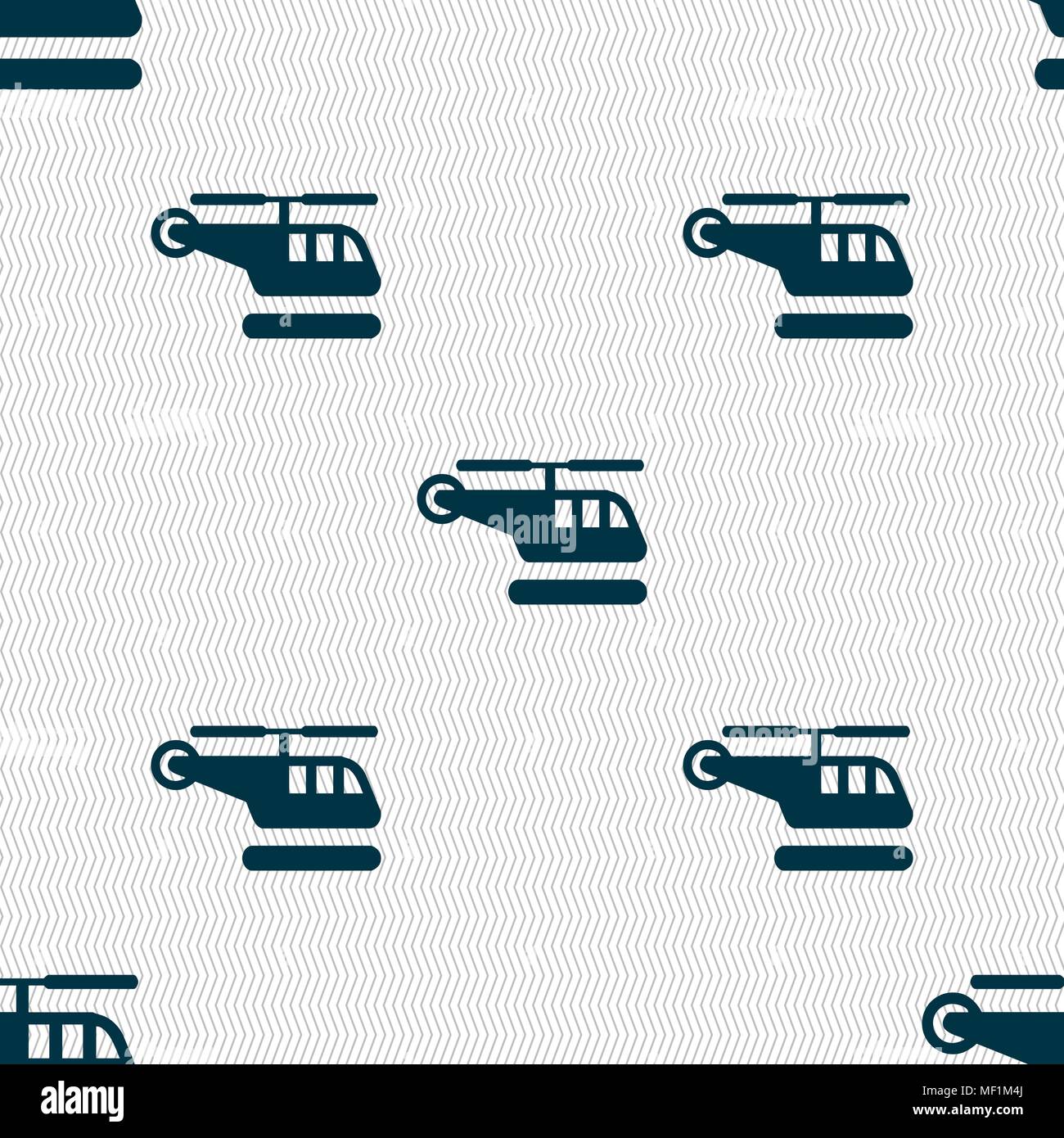 helicopter icon sign. Seamless pattern with geometric texture. Vector ...