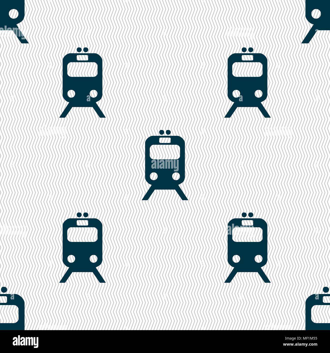 train icon sign. Seamless pattern with geometric texture. Vector ...