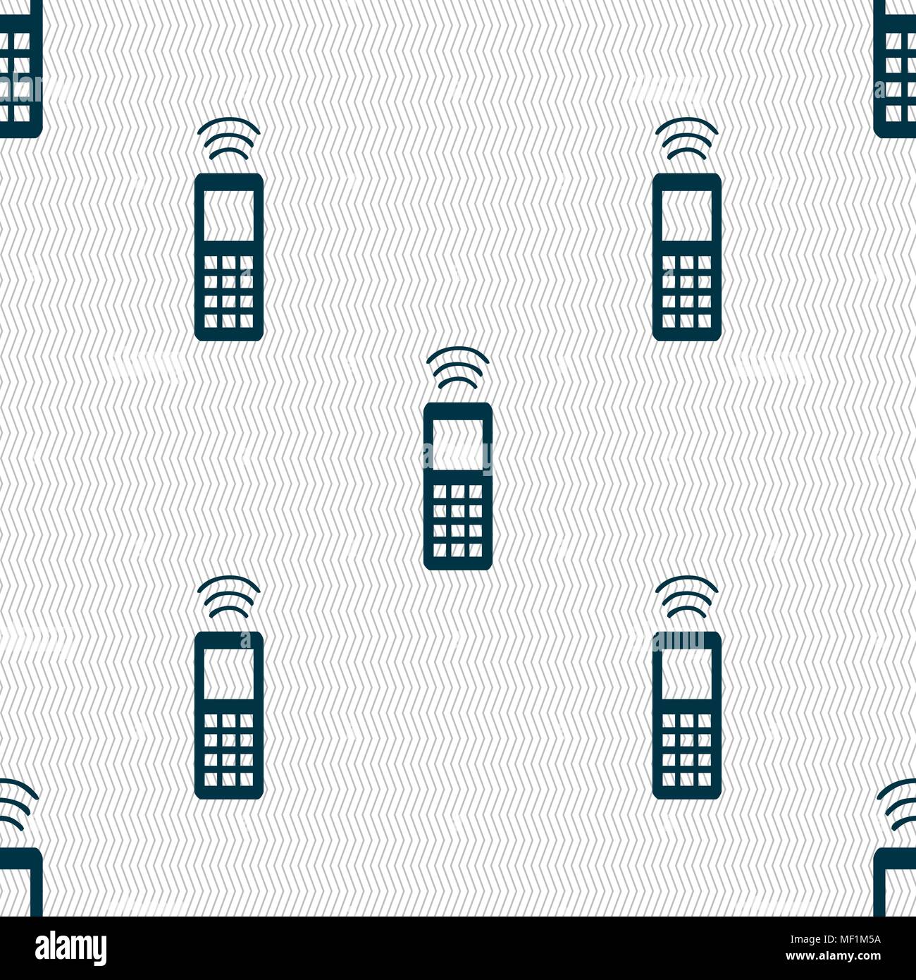 the remote control icon sign. Seamless pattern with geometric texture. Vector illustration Stock Vector