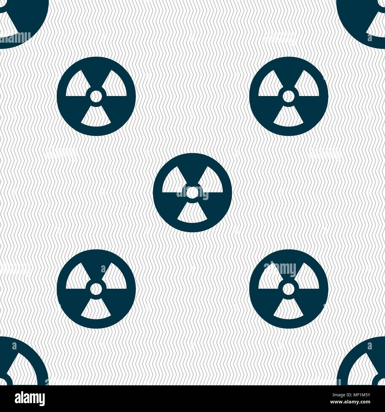 radiation icon sign. Seamless pattern with geometric texture. Vector illustration Stock Vector