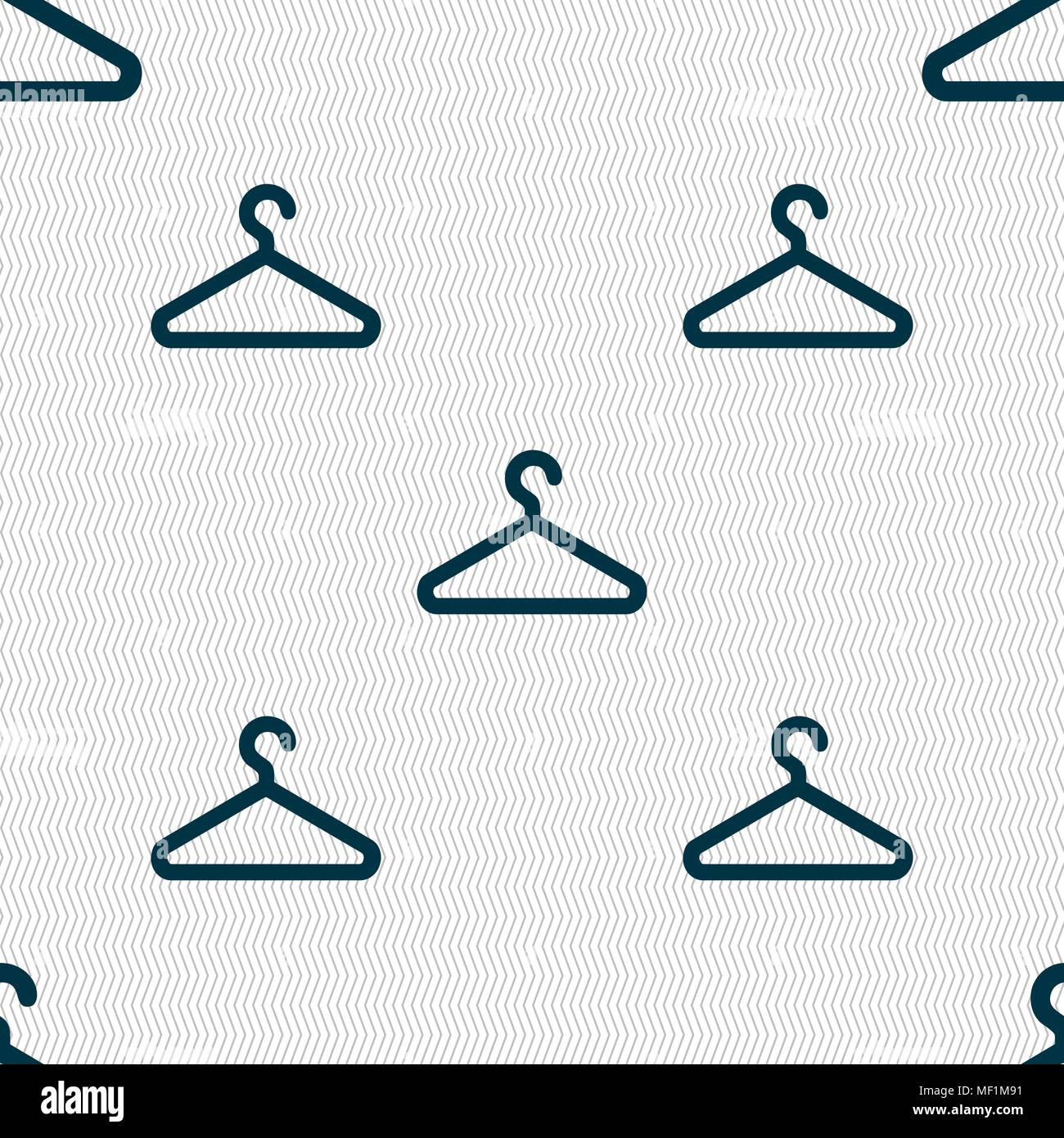 clothes hanger icon sign. Seamless pattern with geometric texture. Vector illustration Stock Vector