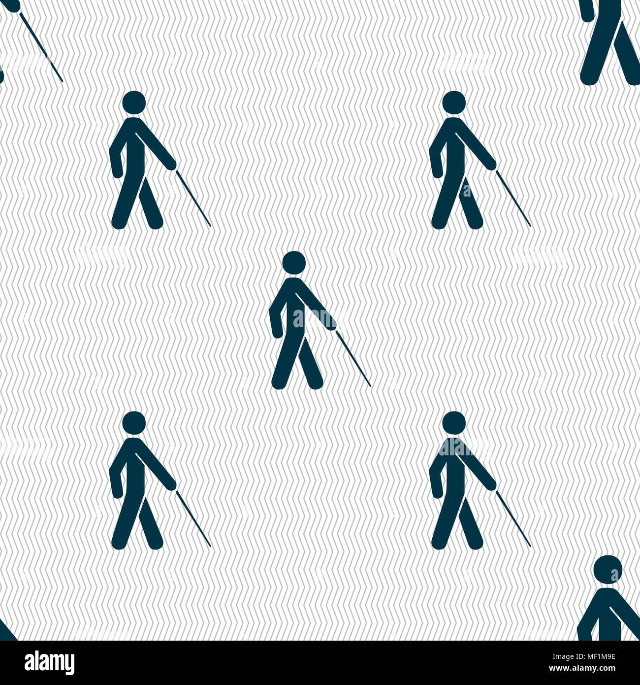 blind icon sign. Seamless pattern with geometric texture. Vector illustration Stock Vector