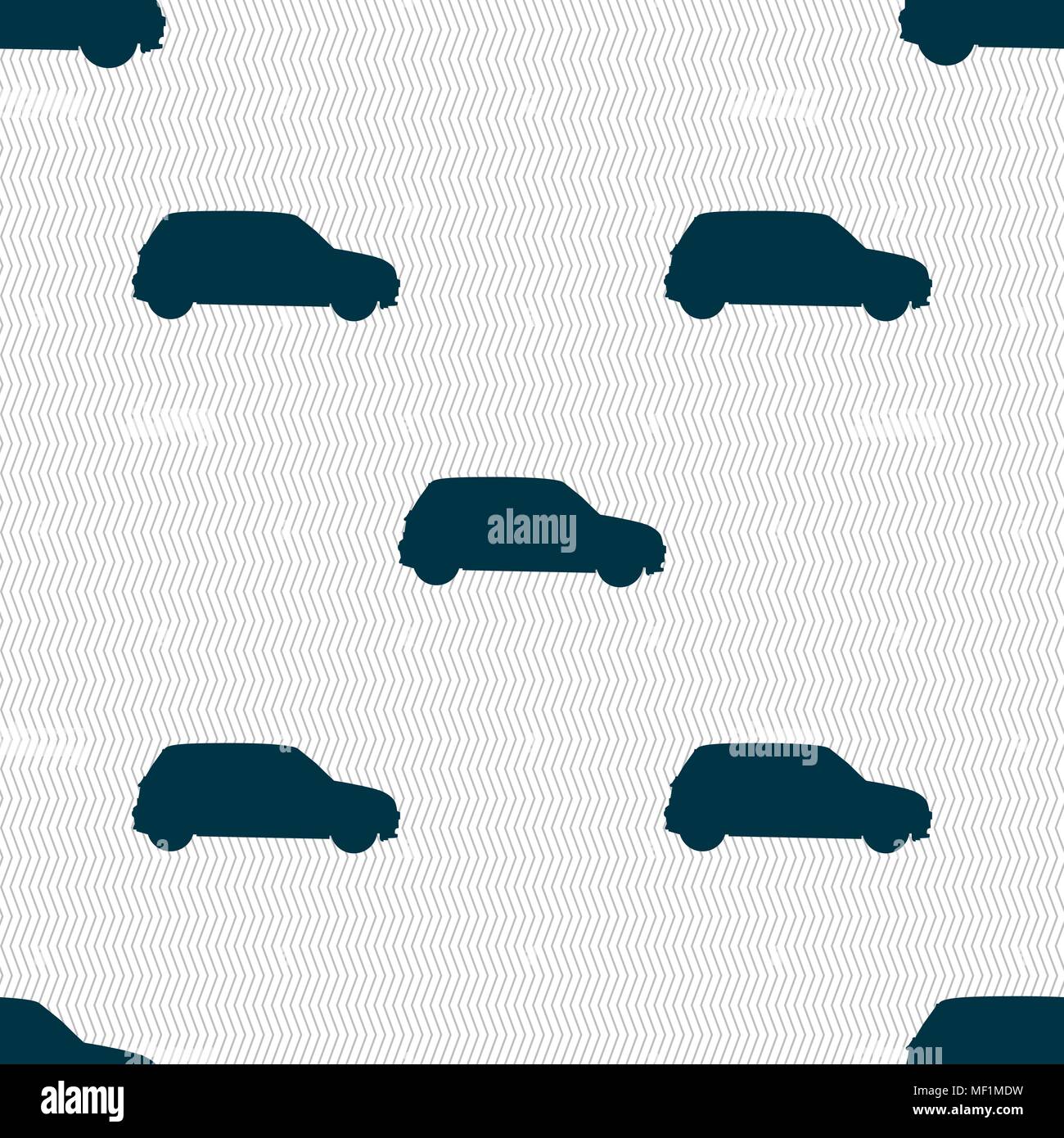 Jeep icon sign. Seamless pattern with geometric texture. Vector illustration Stock Vector
