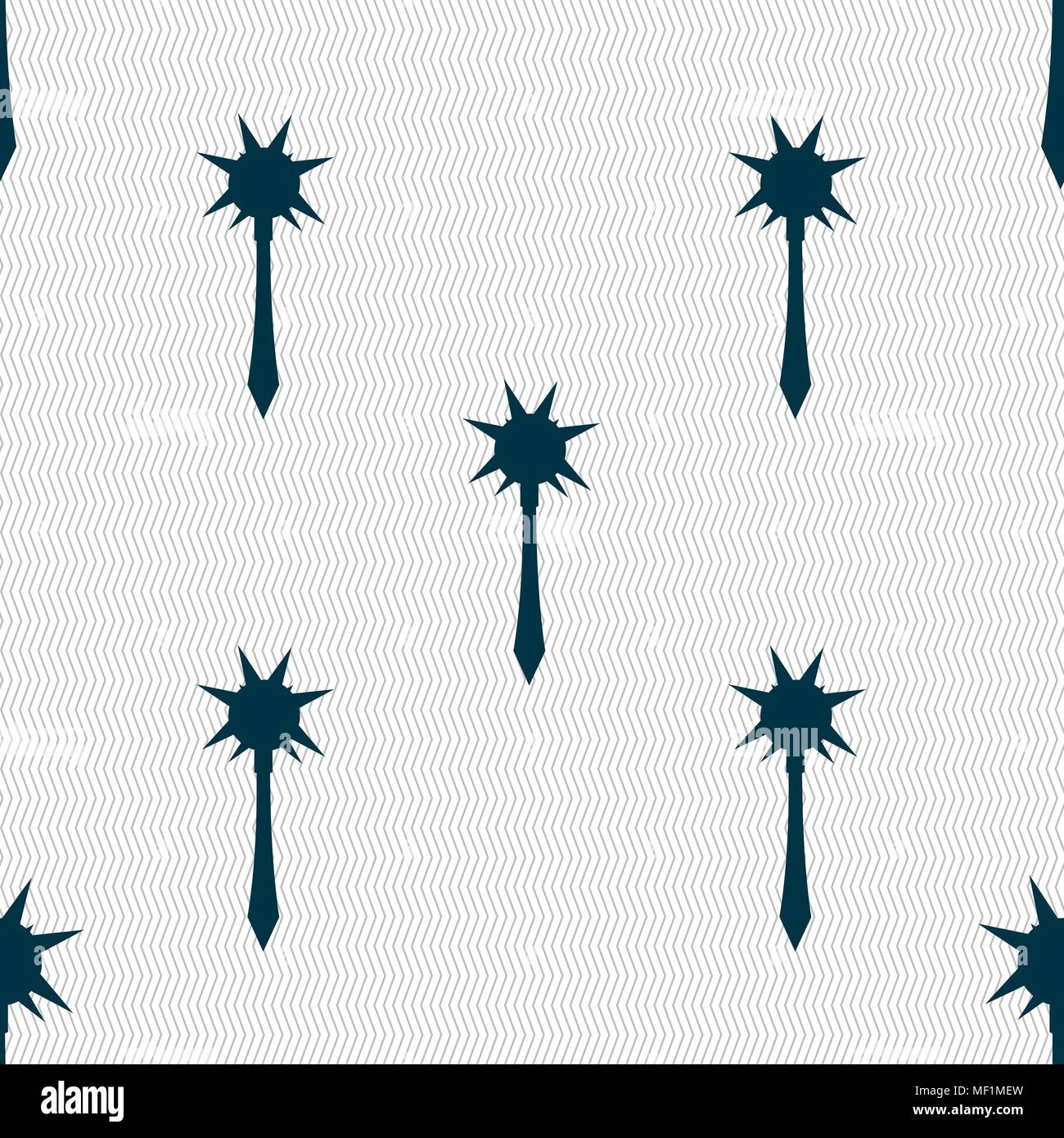 Mace icon sign. Seamless pattern with geometric texture. Vector illustration Stock Vector