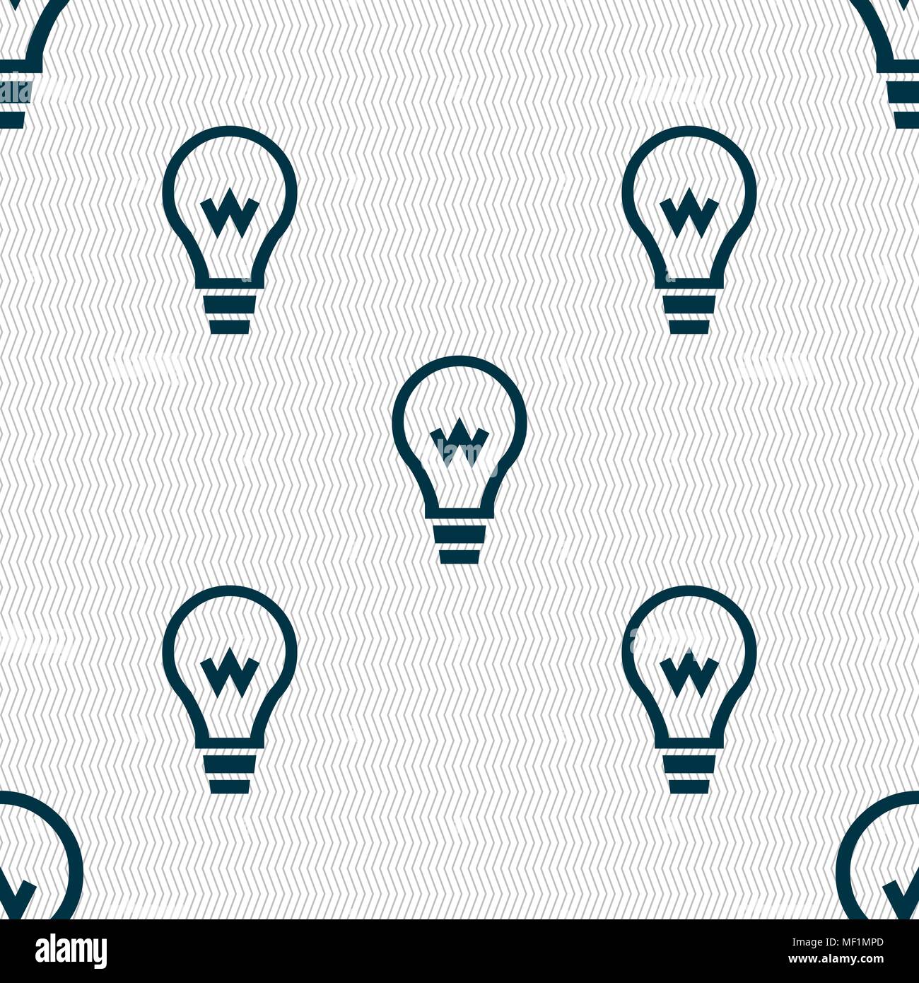 Light bulb icon sign. Seamless pattern with geometric texture. Vector ...