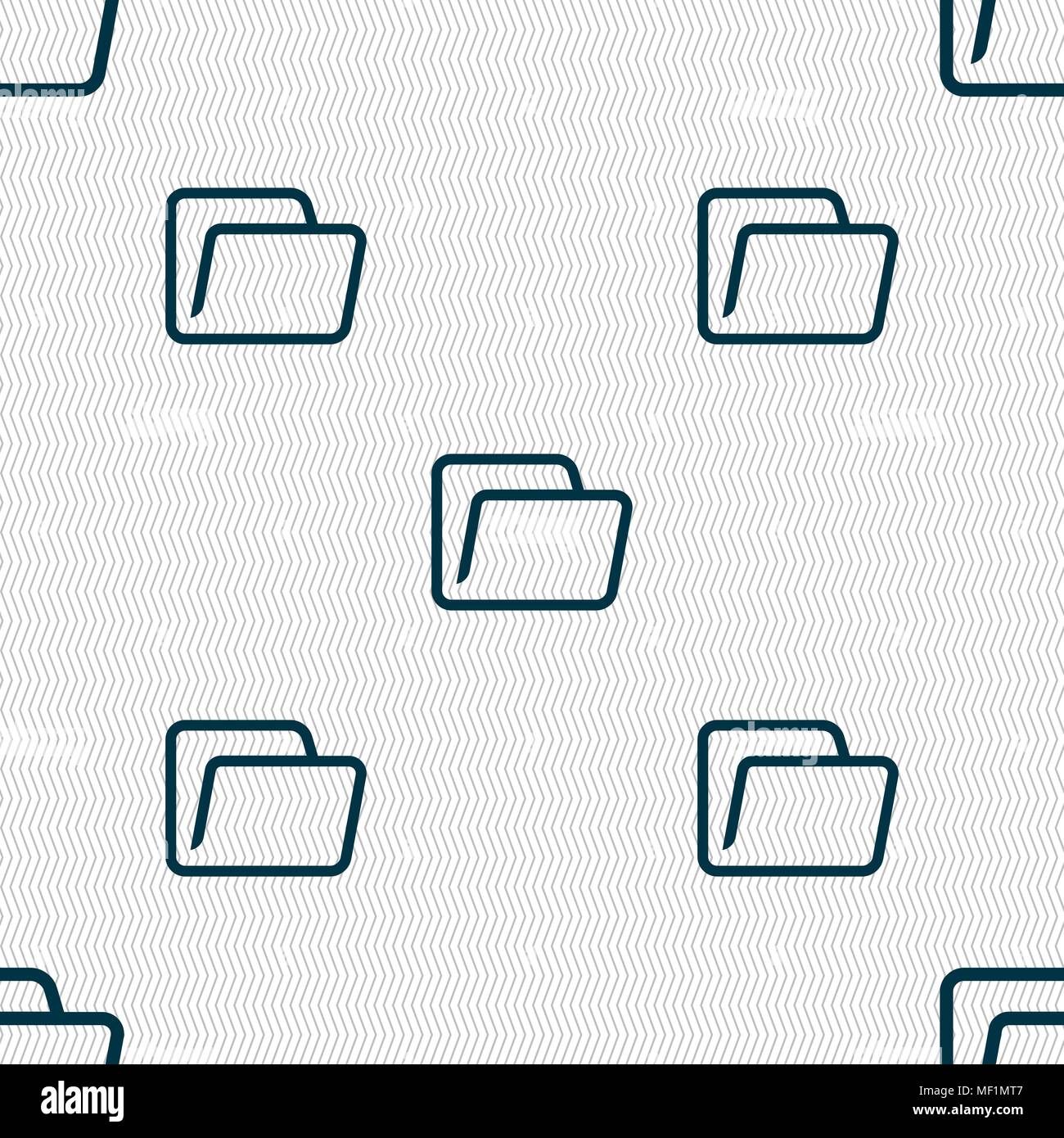 Folder icon sign. Seamless pattern with geometric texture. Vector ...