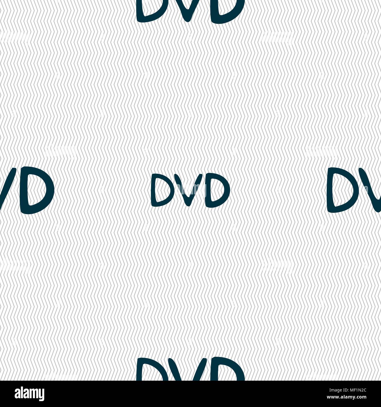 dvd icon sign. Seamless pattern with geometric texture. Vector illustration Stock Vector