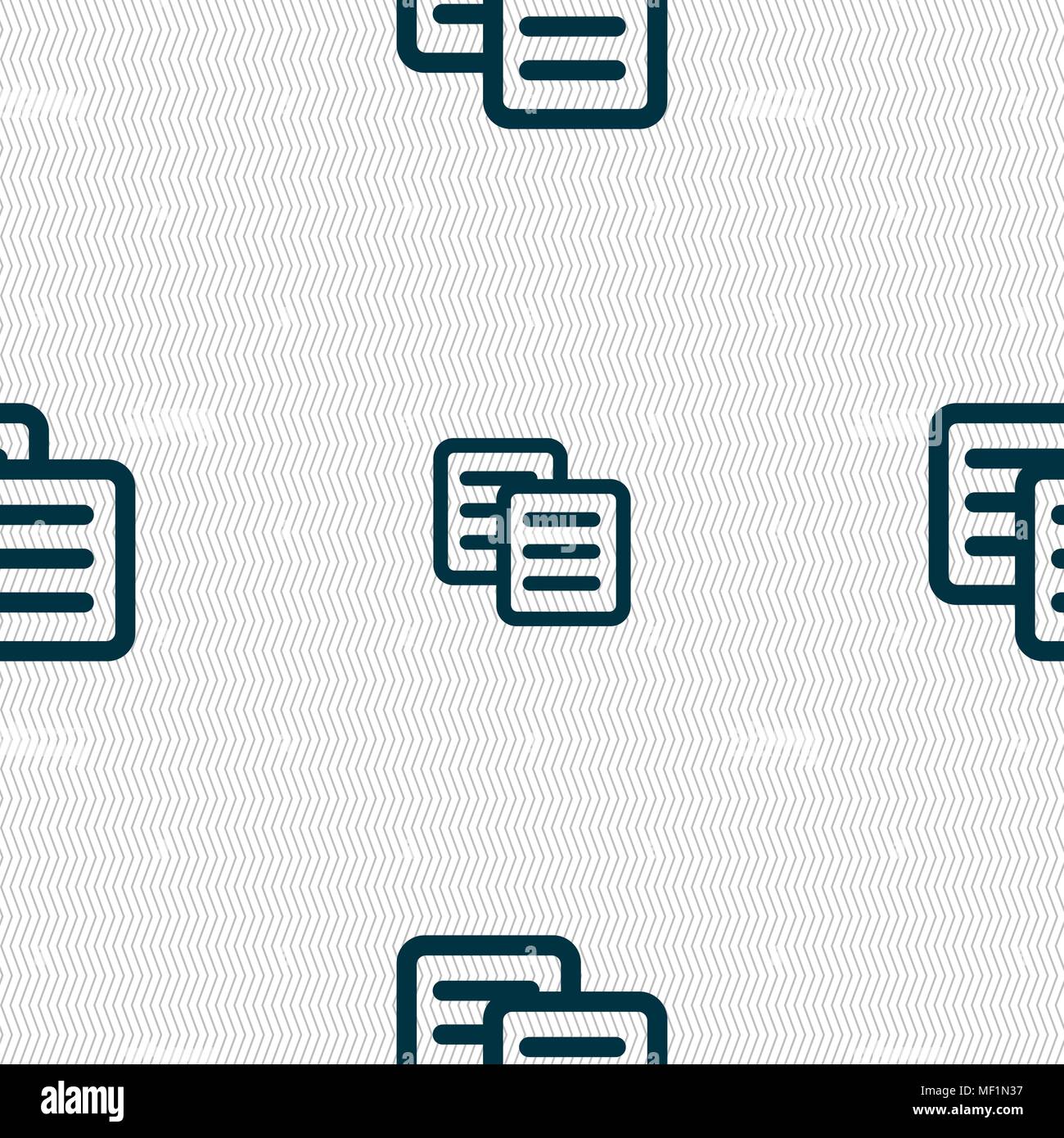 copy icon sign. Seamless pattern with geometric texture. Vector illustration Stock Vector