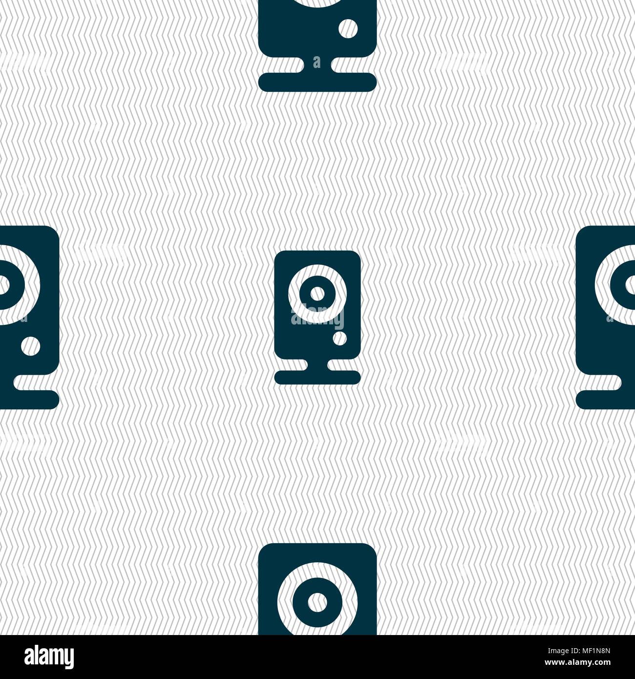 Web cam icon sign. Seamless pattern with geometric texture. Vector illustration Stock Vector