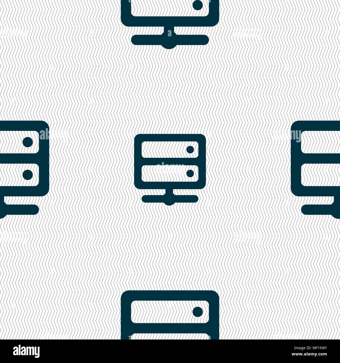 Server icon sign. Seamless pattern with geometric texture. Vector illustration Stock Vector