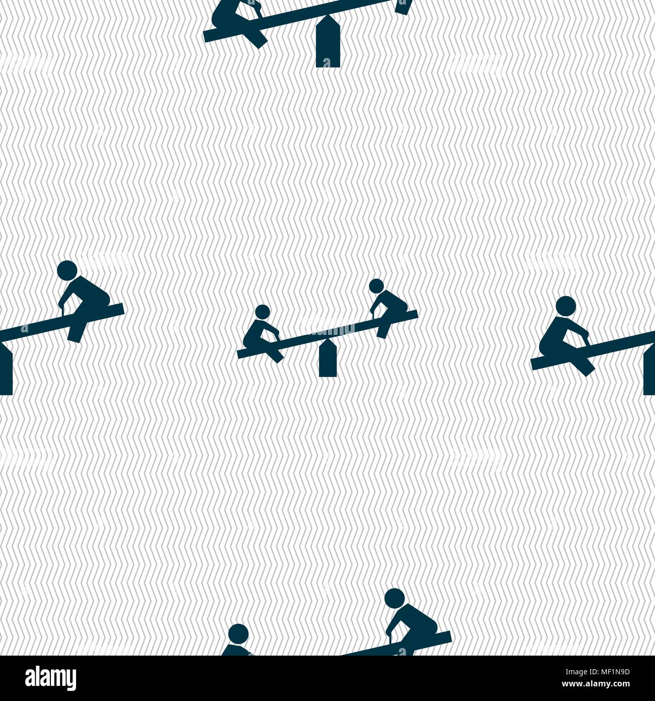 swing icon sign. Seamless pattern with geometric texture. Vector illustration Stock Vector