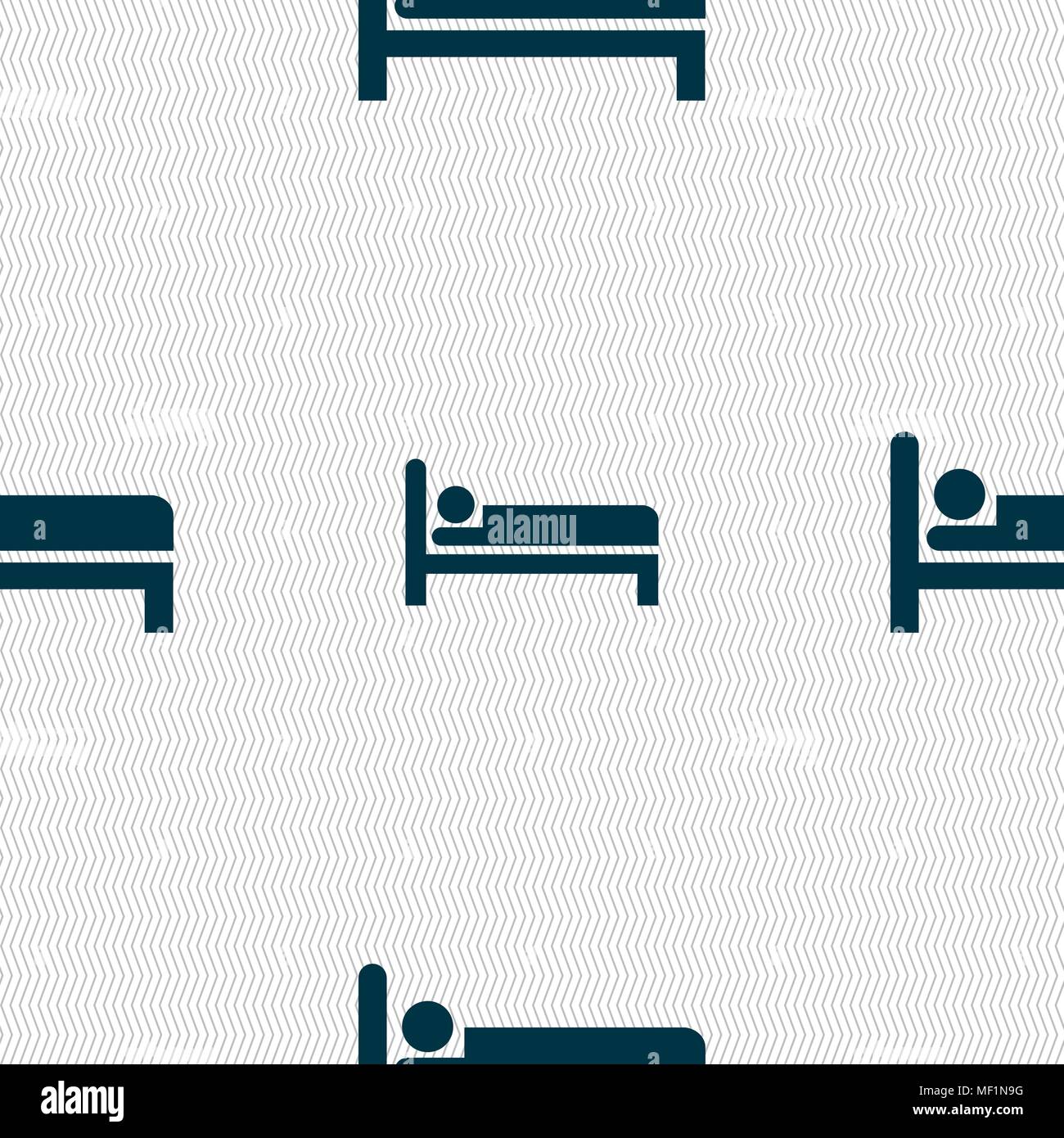 Hotel icon sign. Seamless pattern with geometric texture. Vector illustration Stock Vector