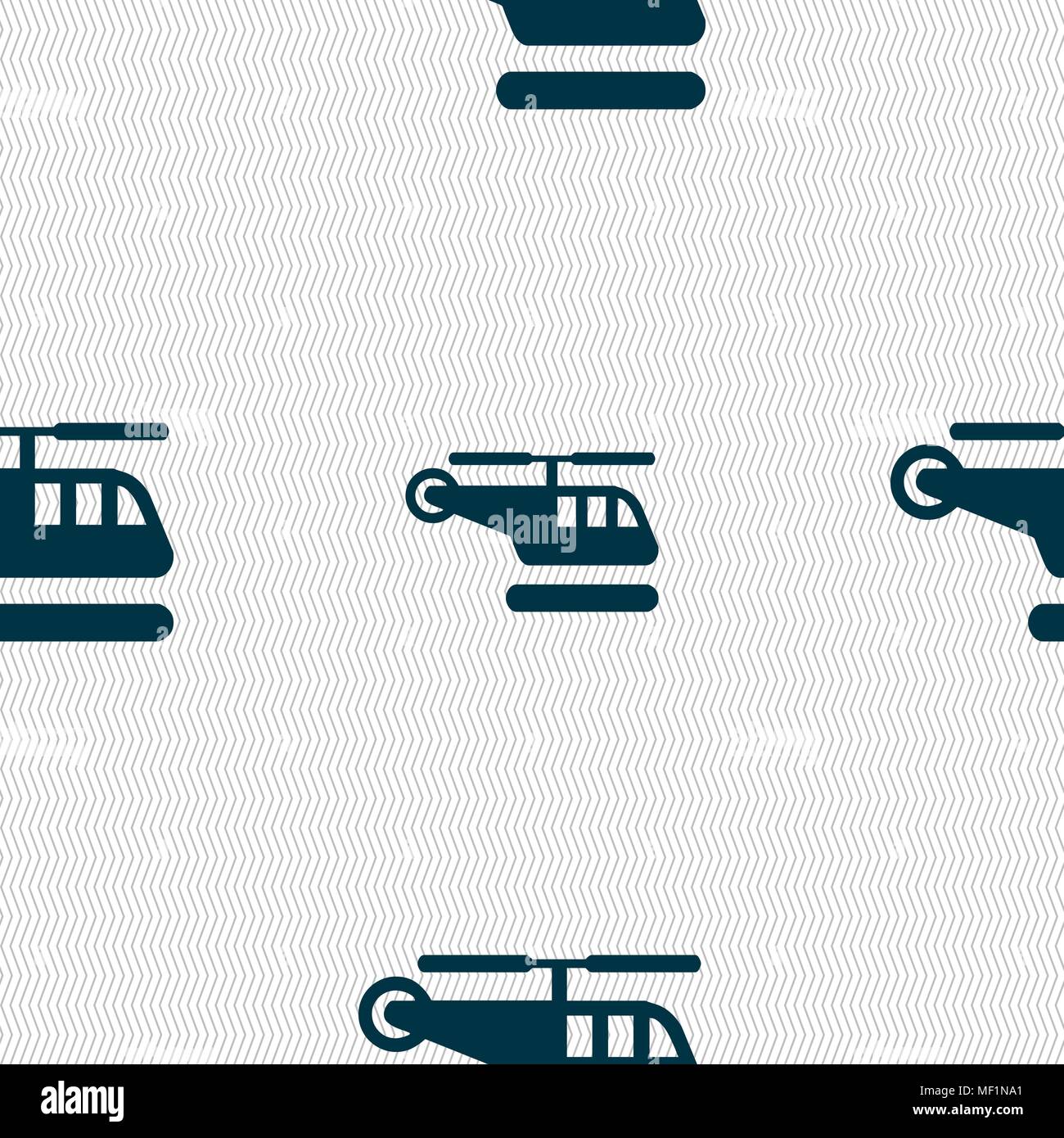 helicopter icon sign. Seamless pattern with geometric texture. Vector illustration Stock Vector