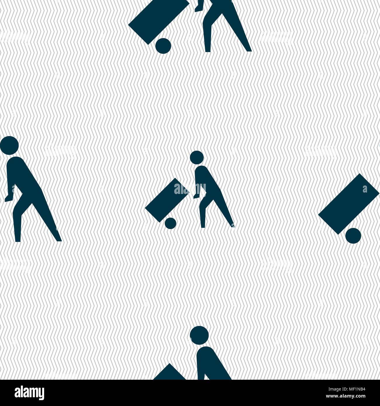Loader icon sign. Seamless pattern with geometric texture. Vector illustration Stock Vector