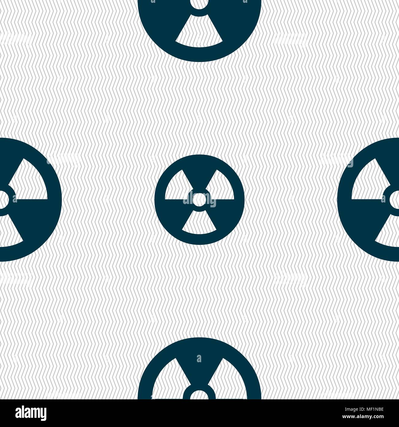 radiation icon sign. Seamless pattern with geometric texture. Vector illustration Stock Vector