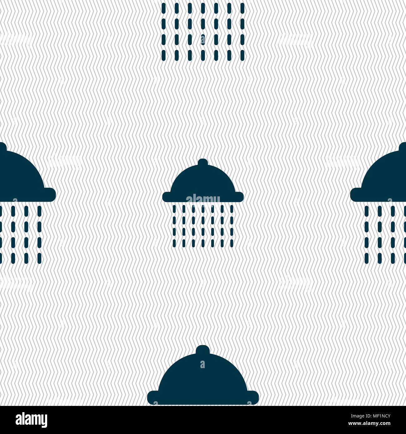 shower icon sign. Seamless pattern with geometric texture. Vector illustration Stock Vector