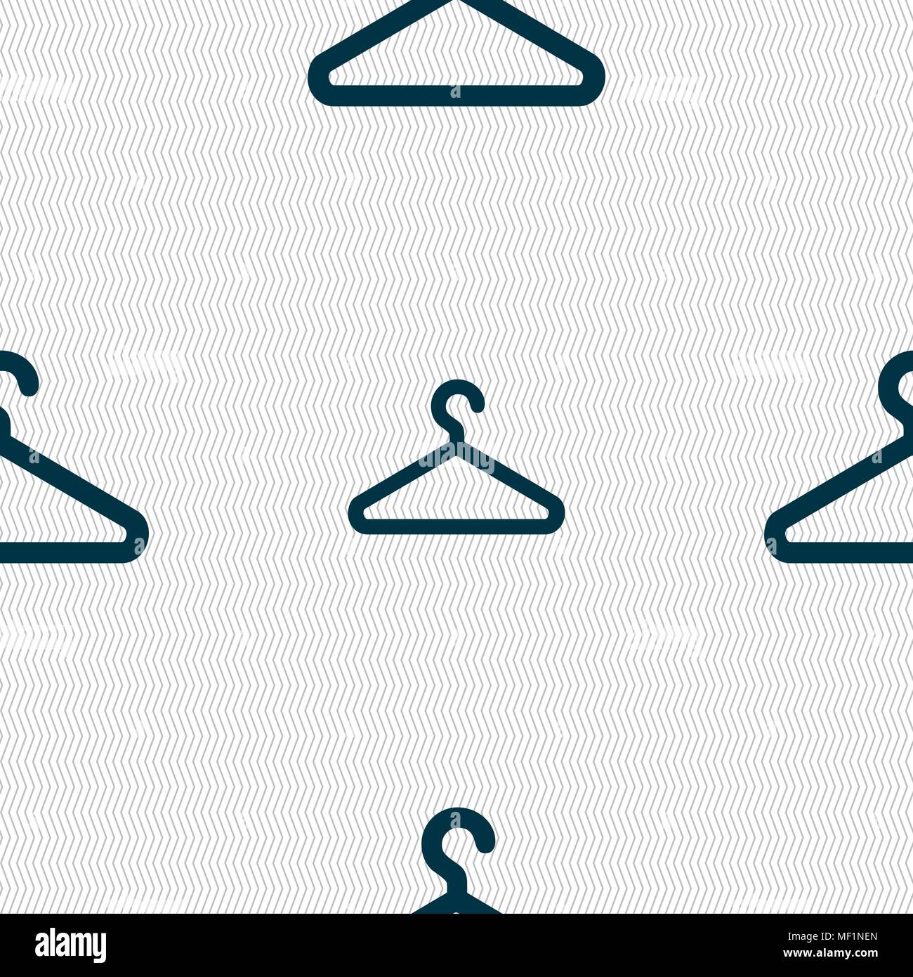 clothes hanger icon sign. Seamless pattern with geometric texture. Vector illustration Stock Vector