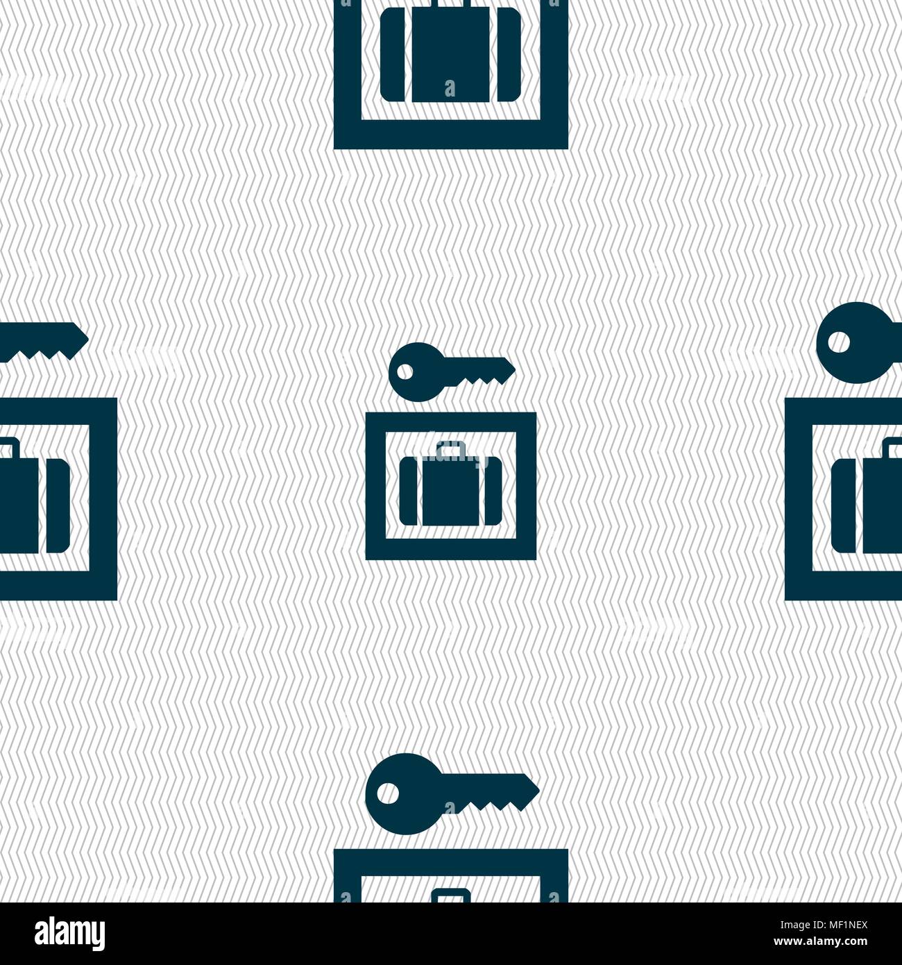 Luggage Storage icon sign. Seamless pattern with geometric texture. Vector illustration Stock Vector