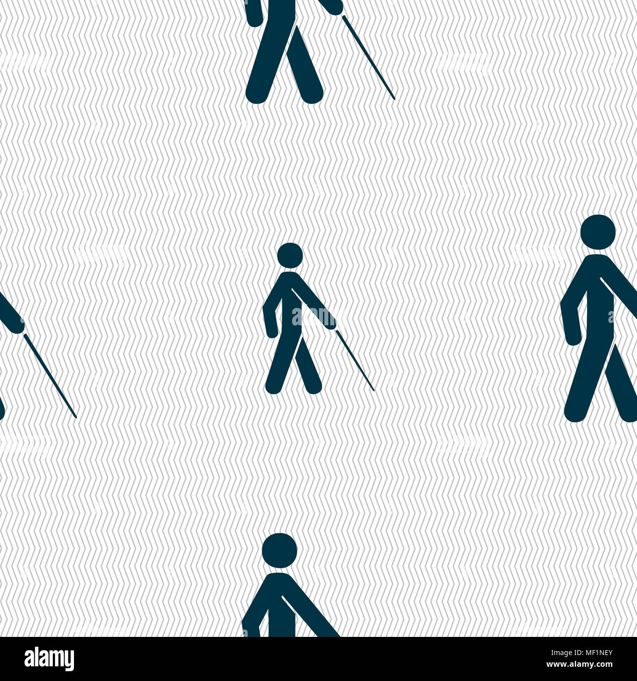 blind icon sign. Seamless pattern with geometric texture. Vector illustration Stock Vector