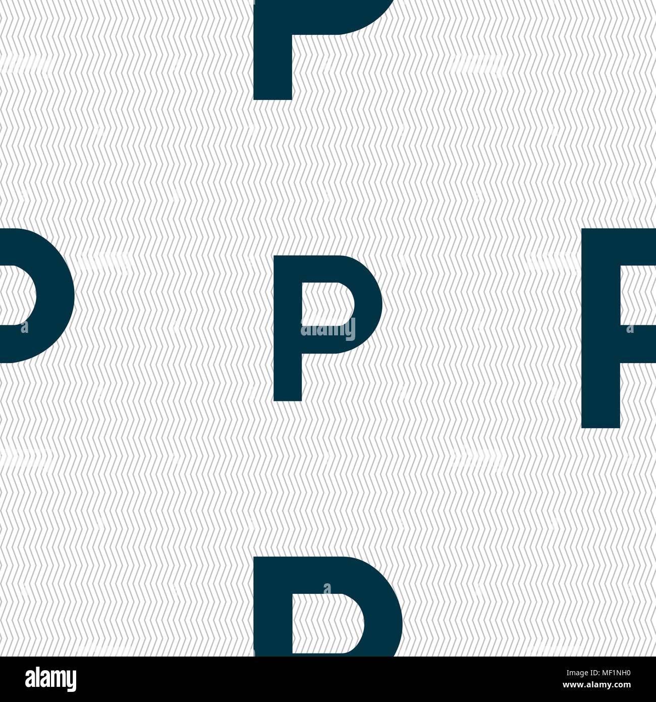 parking icon sign. Seamless pattern with geometric texture. Vector illustration Stock Vector