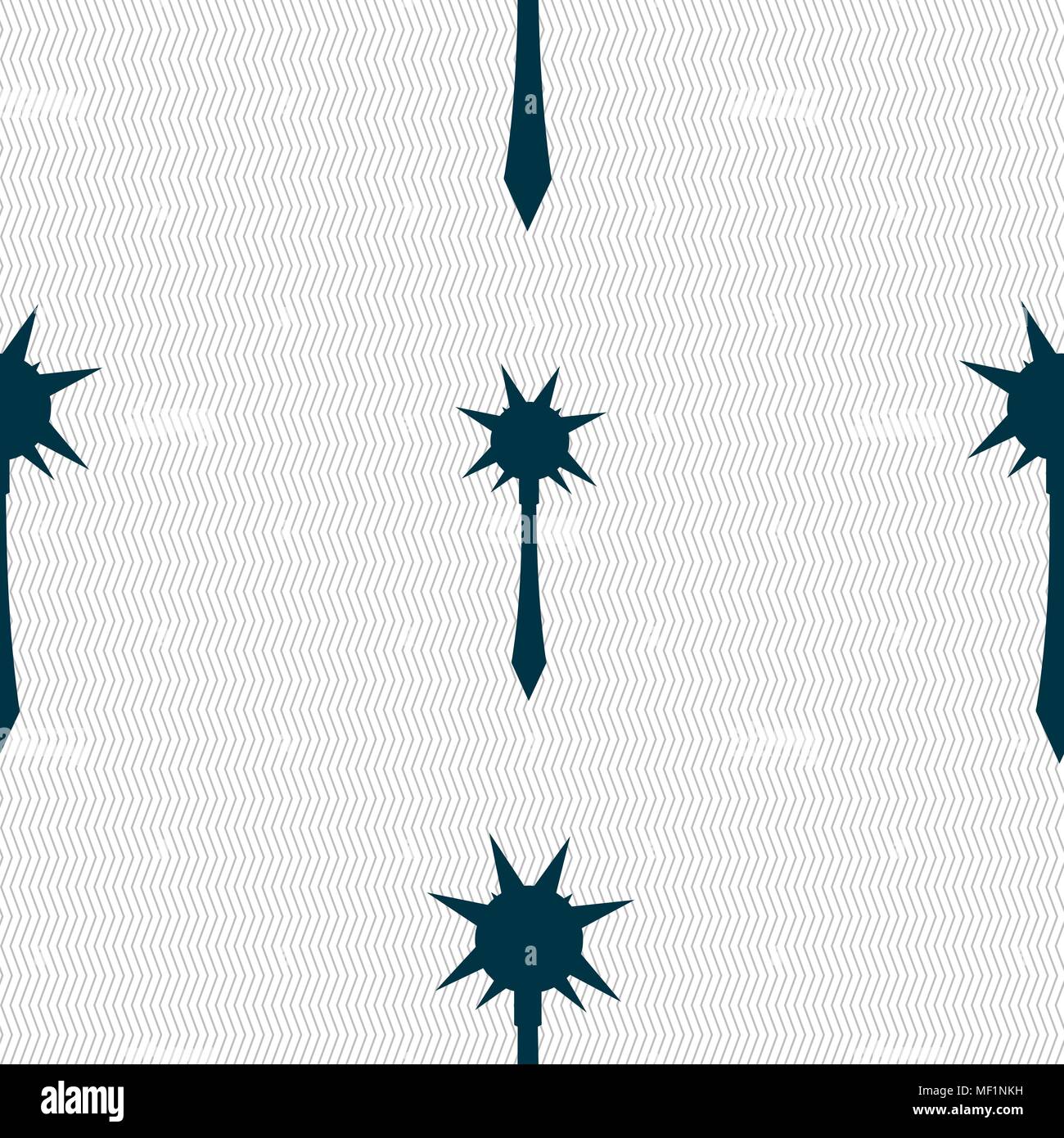 Mace icon sign. Seamless pattern with geometric texture. Vector illustration Stock Vector